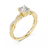 0.84 Carat Round Cut Moissanite Ring