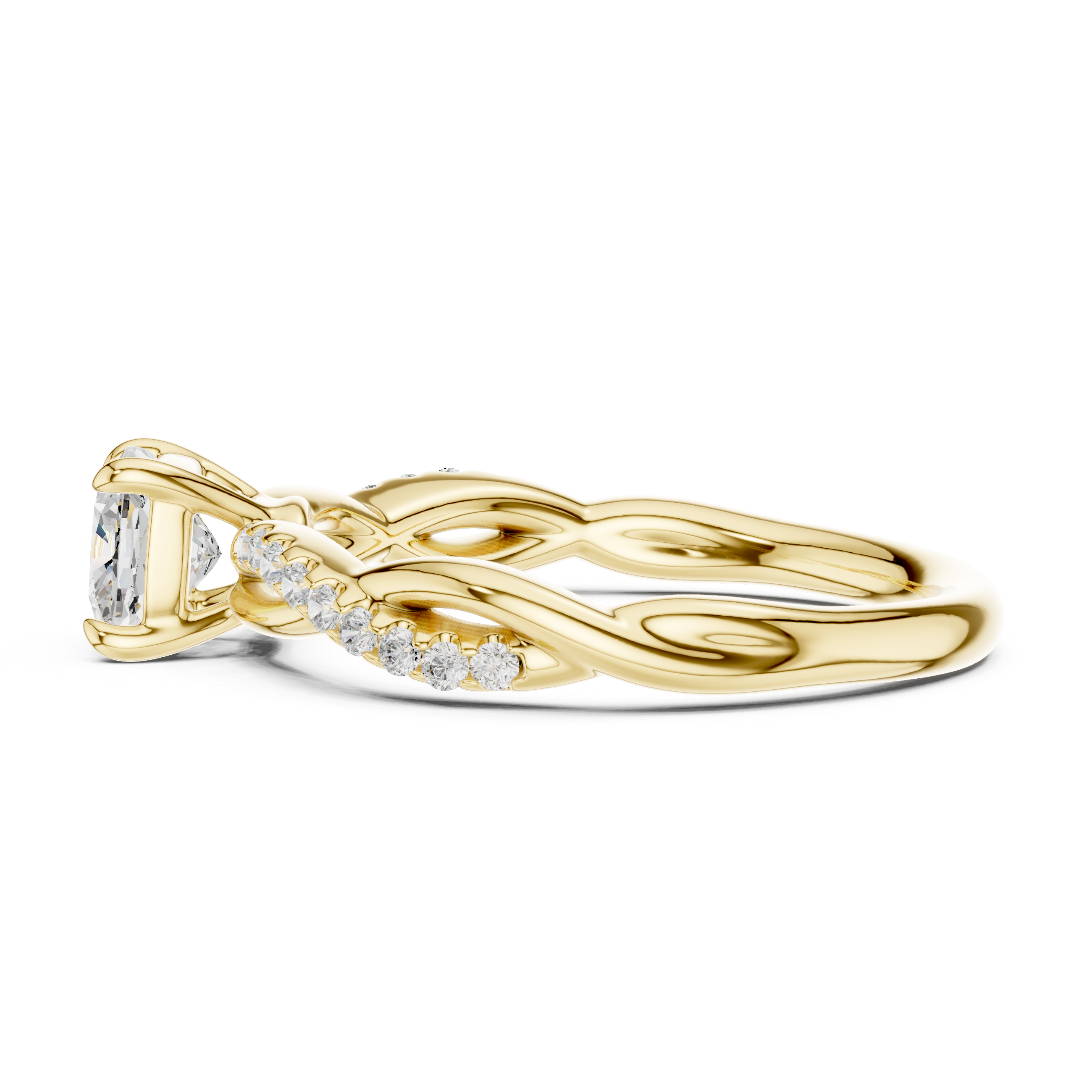 0.84 Carat Round Cut Moissanite Ring
