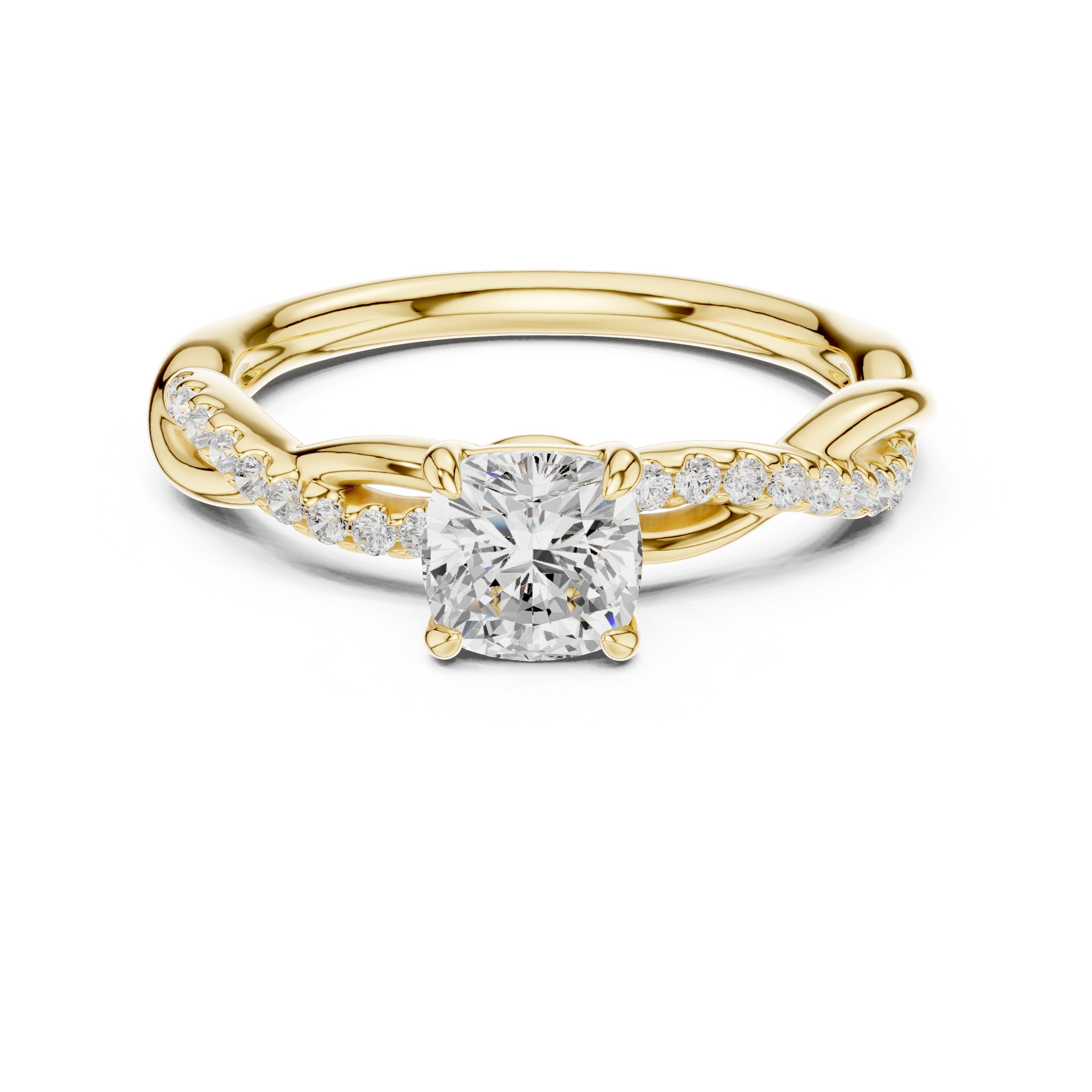 0.84 Carat Round Cut Moissanite Ring