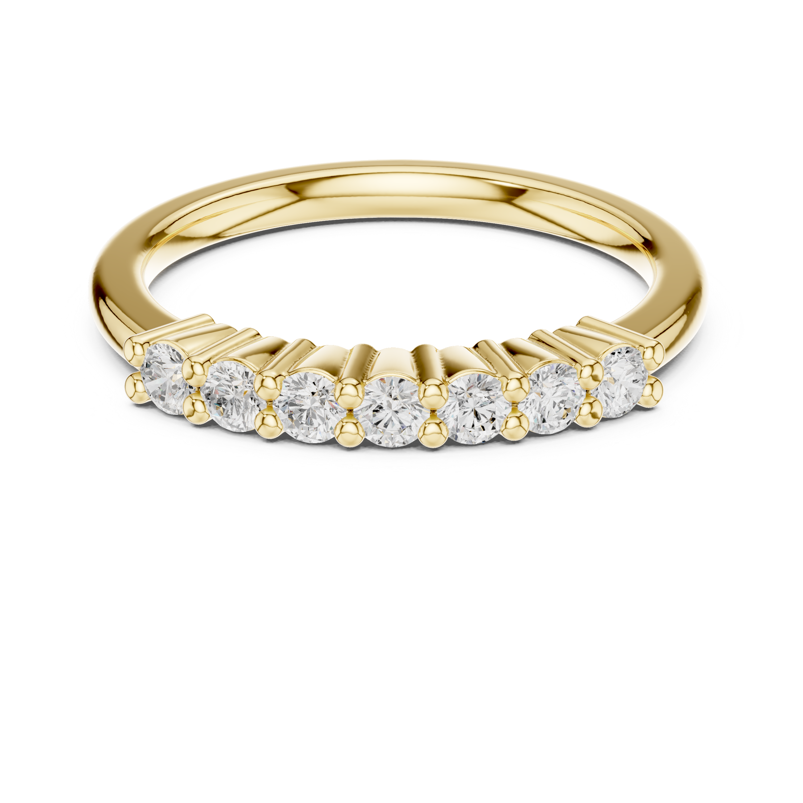 2 mm Round cut Half row Moissanite Band