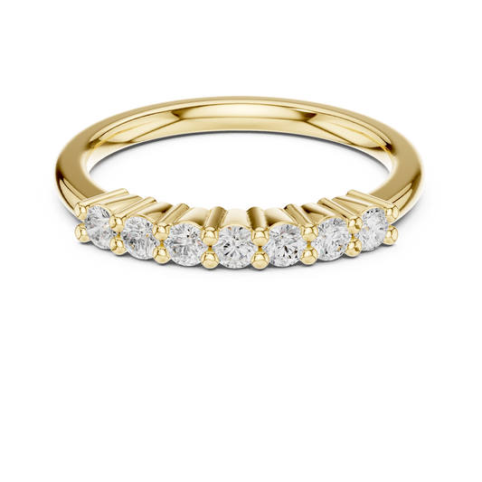 2 mm Round cut Half row Moissanite Band