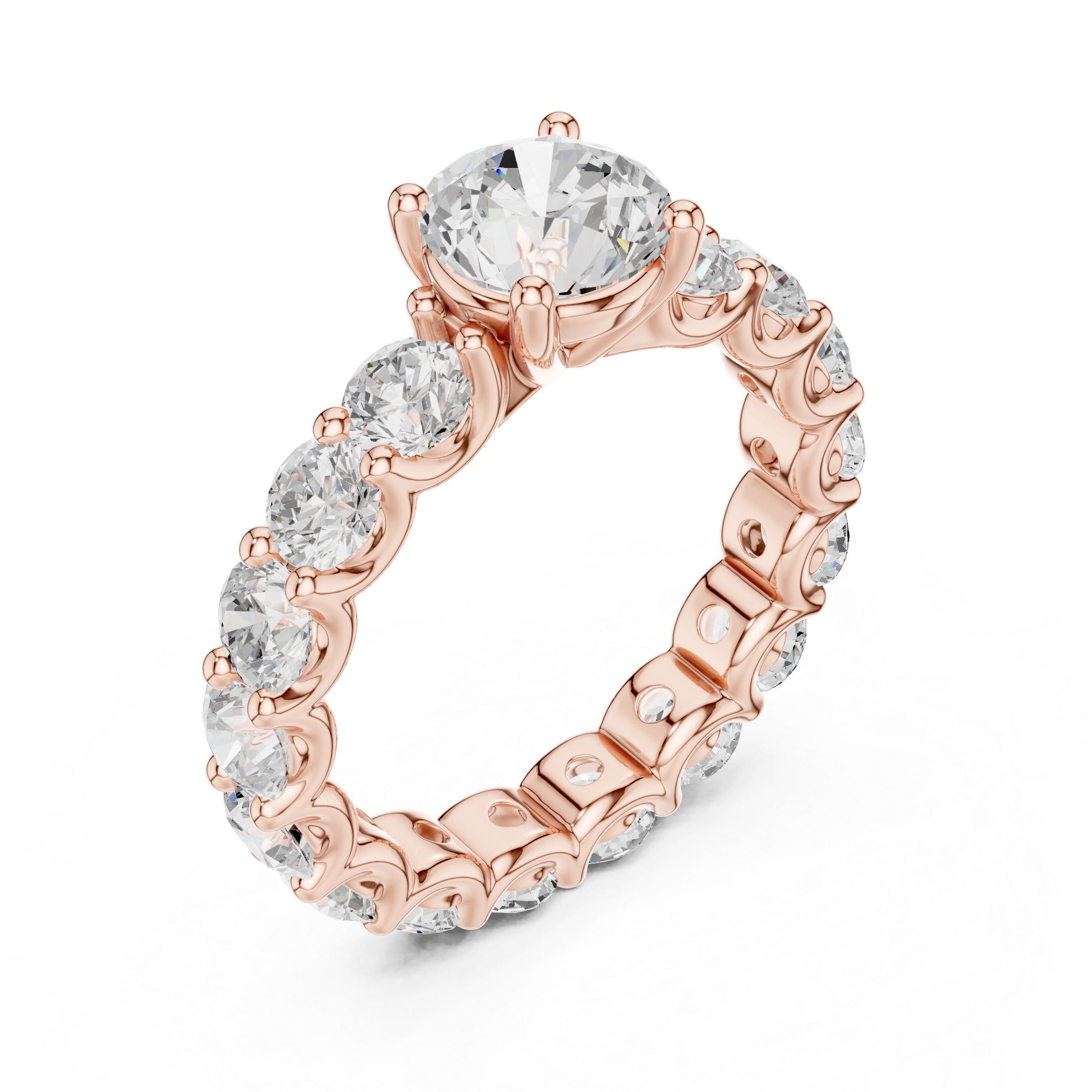 2.7 Carat Round Cut Moissanite Ring