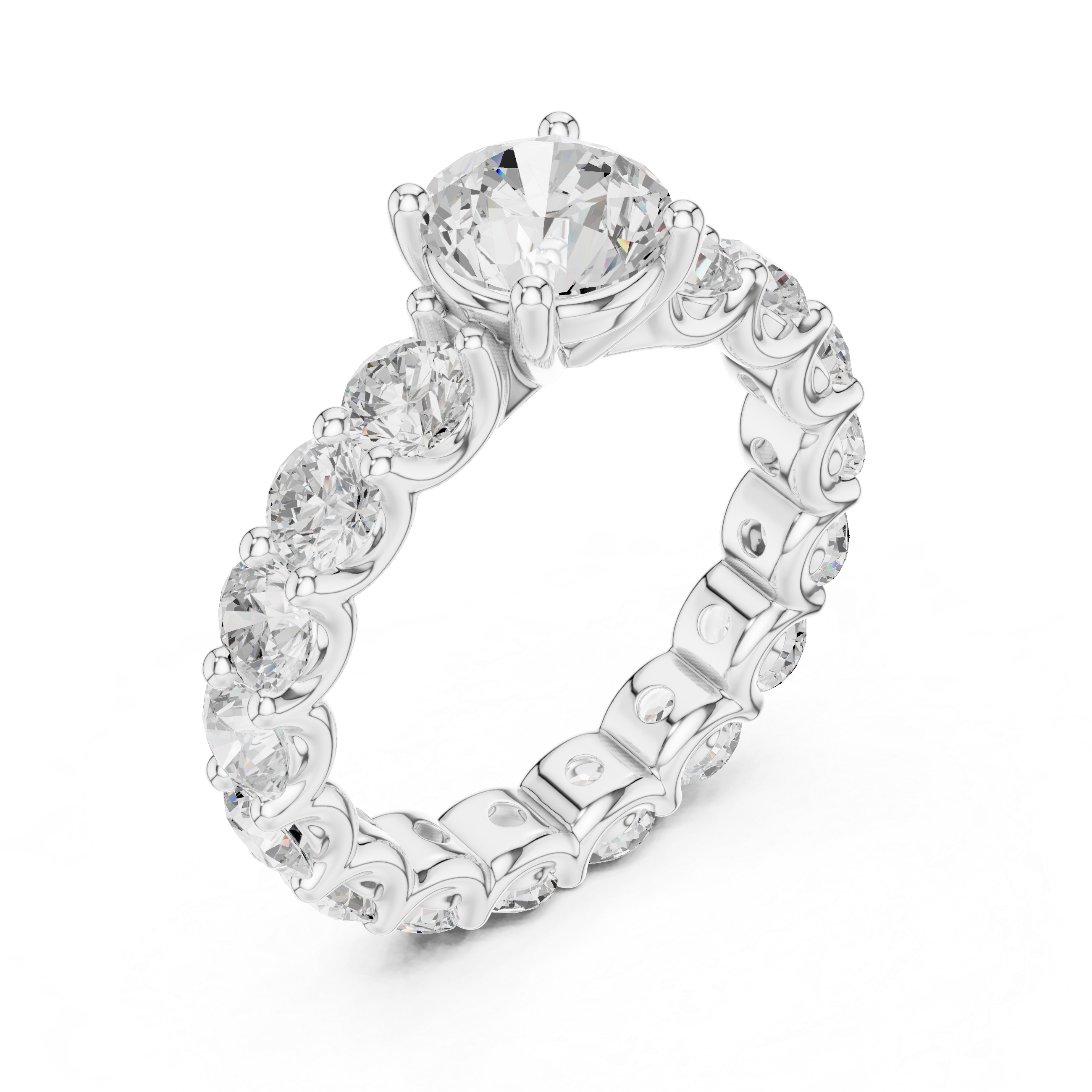 2.7 Carat Round Cut Moissanite Ring