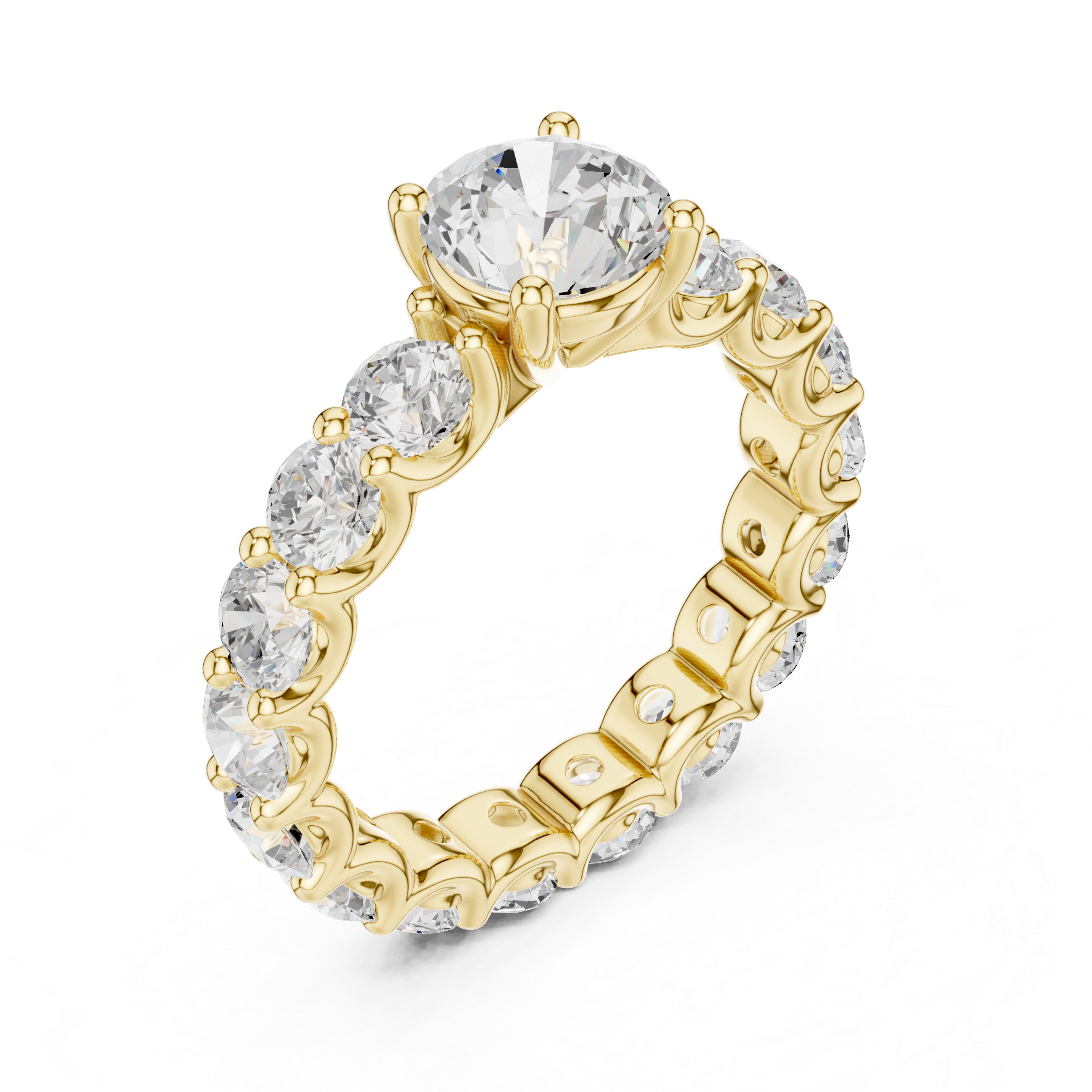 2.7 Carat Round Cut Moissanite Ring