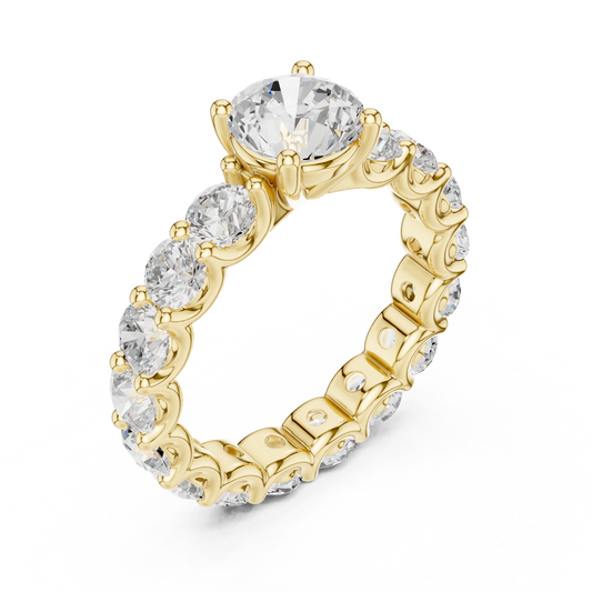2.7 Carat Round Cut Moissanite Ring