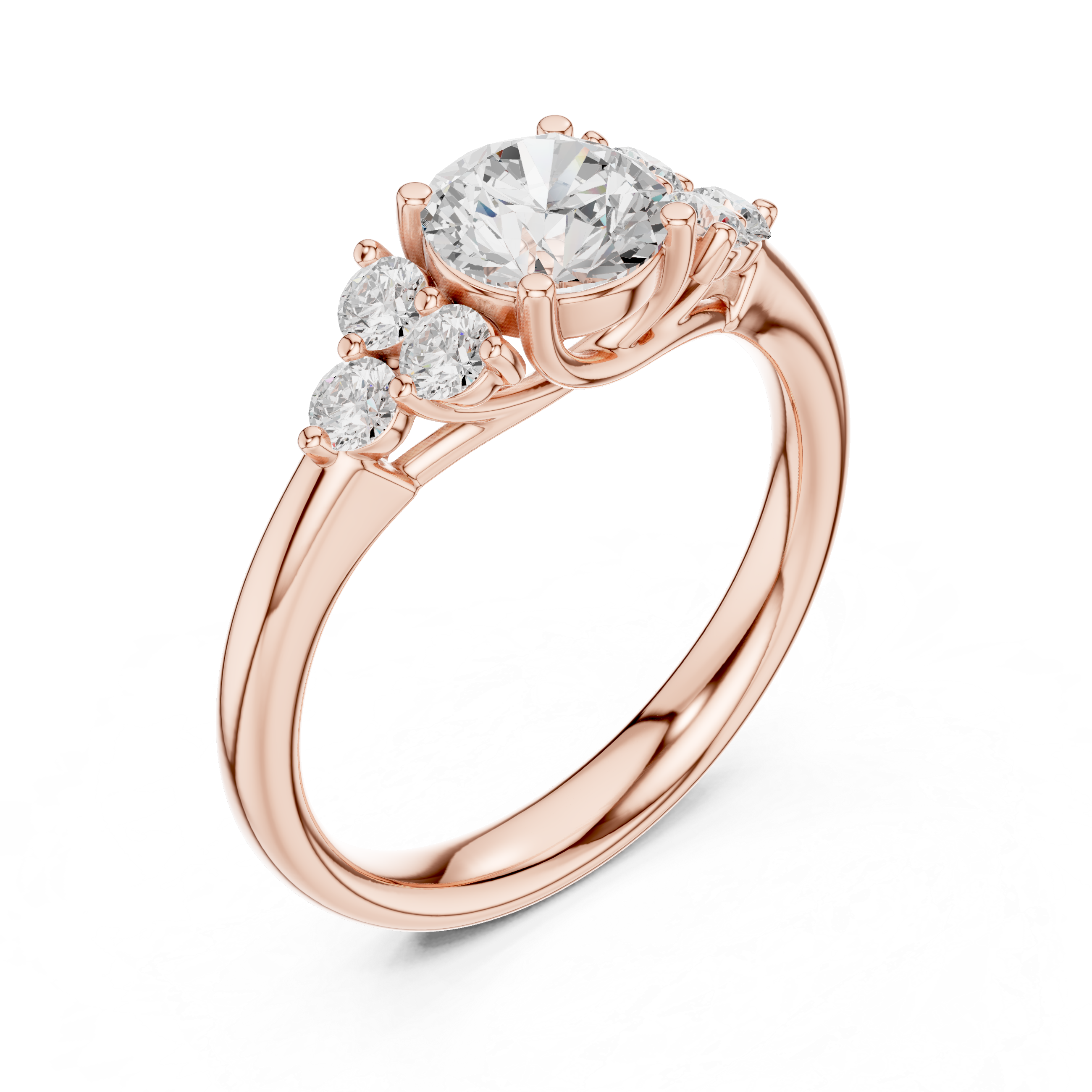 1.3 Carat Fancy Round Cut Moissanite Ring