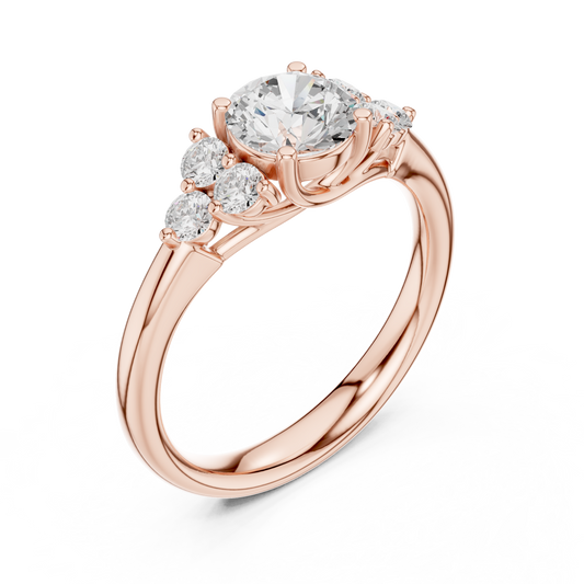 1.3 Carat Fancy Round Cut Moissanite Ring