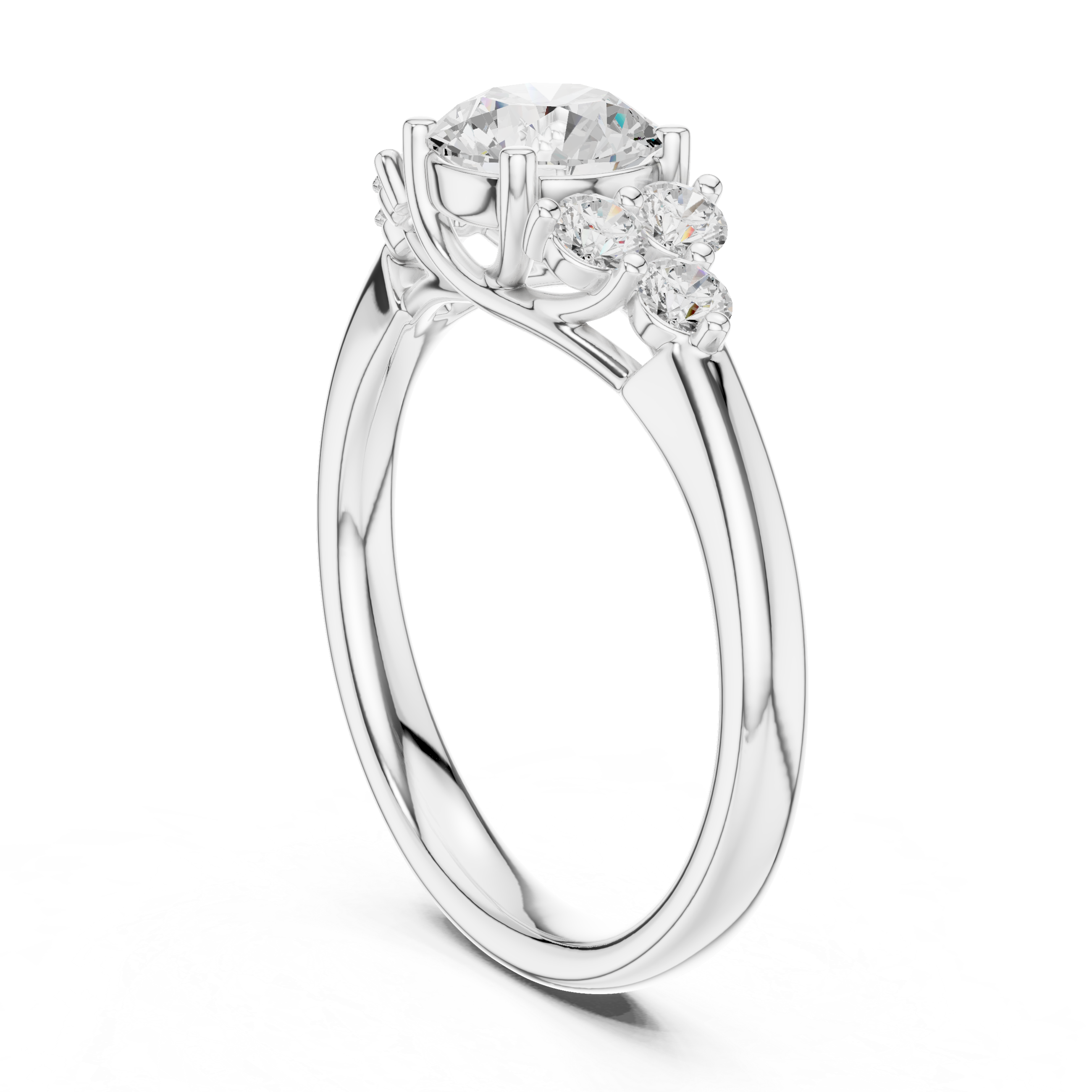 1.3 Carat Fancy Round Cut Moissanite Ring