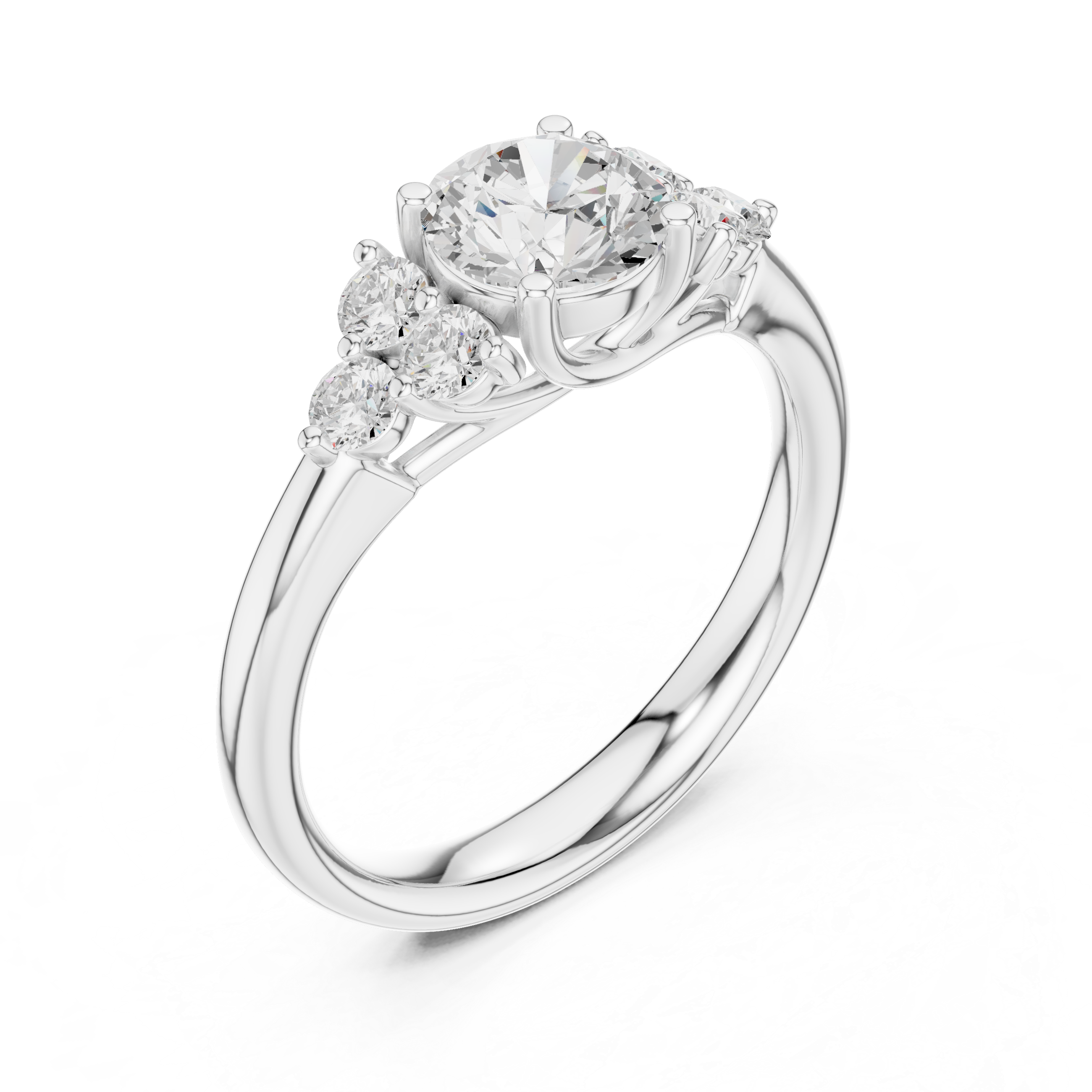 1.3 Carat Fancy Round Cut Moissanite Ring