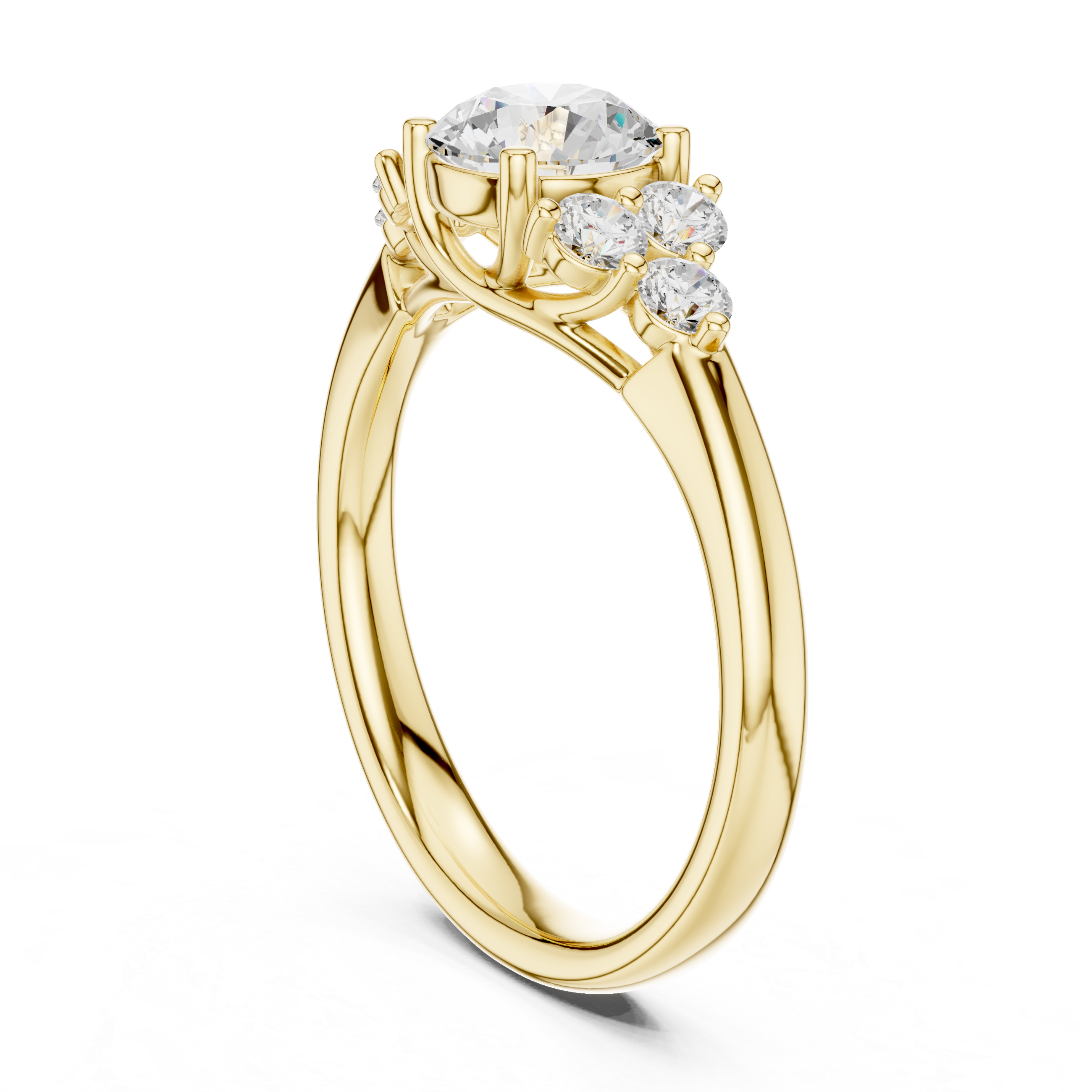 1.3 Carat Fancy Round Cut Moissanite Ring