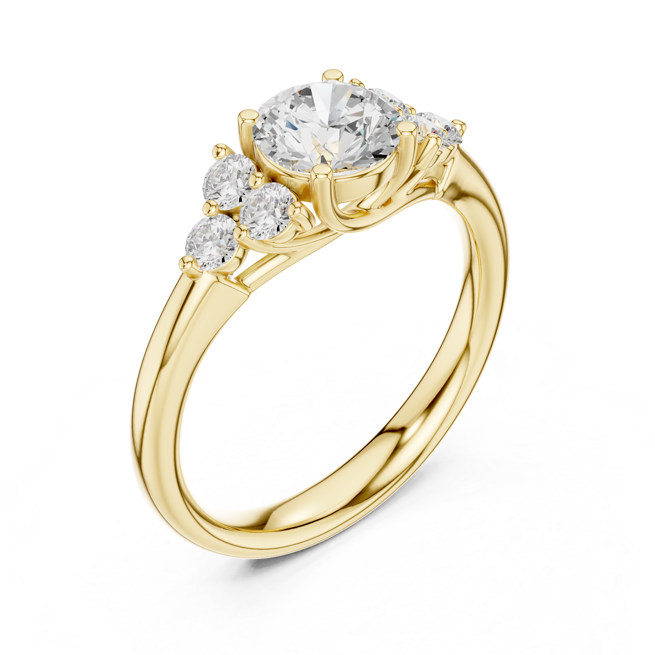 1.3 Carat Fancy Round Cut Moissanite Ring