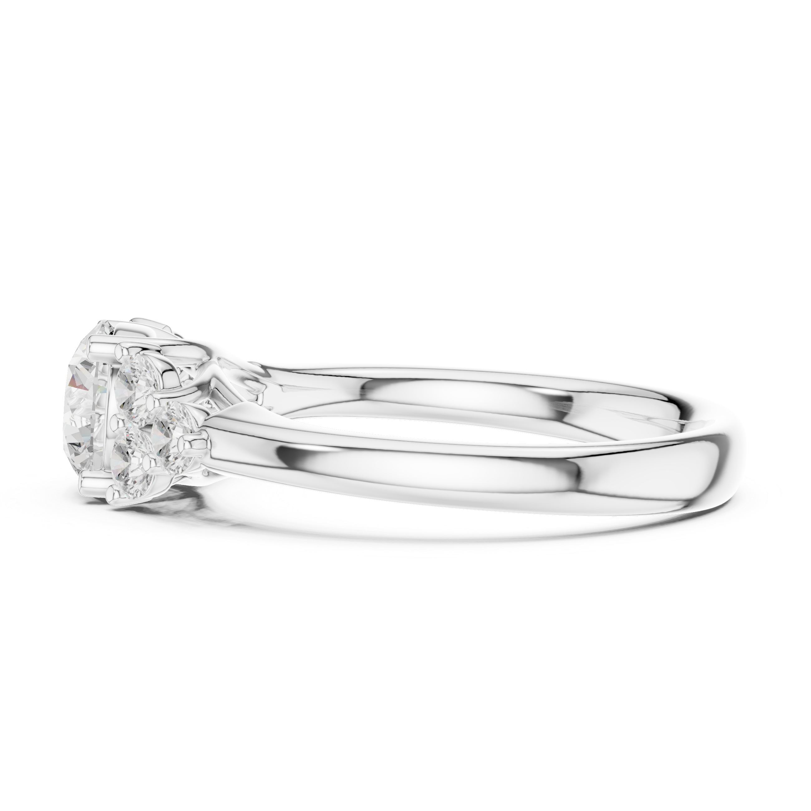 1.3 Carat Fancy Round Cut Moissanite Ring