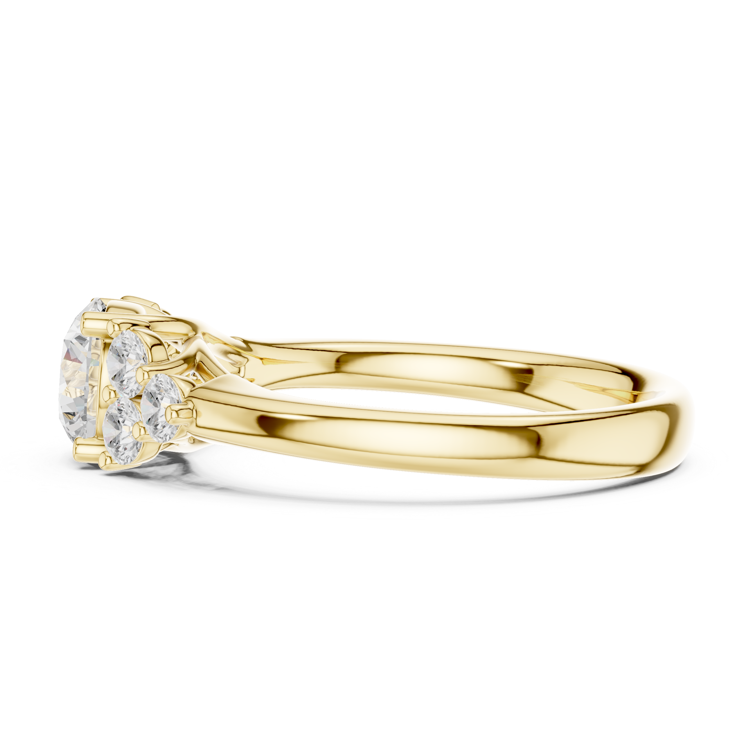1.3 Carat Fancy Round Cut Moissanite Ring