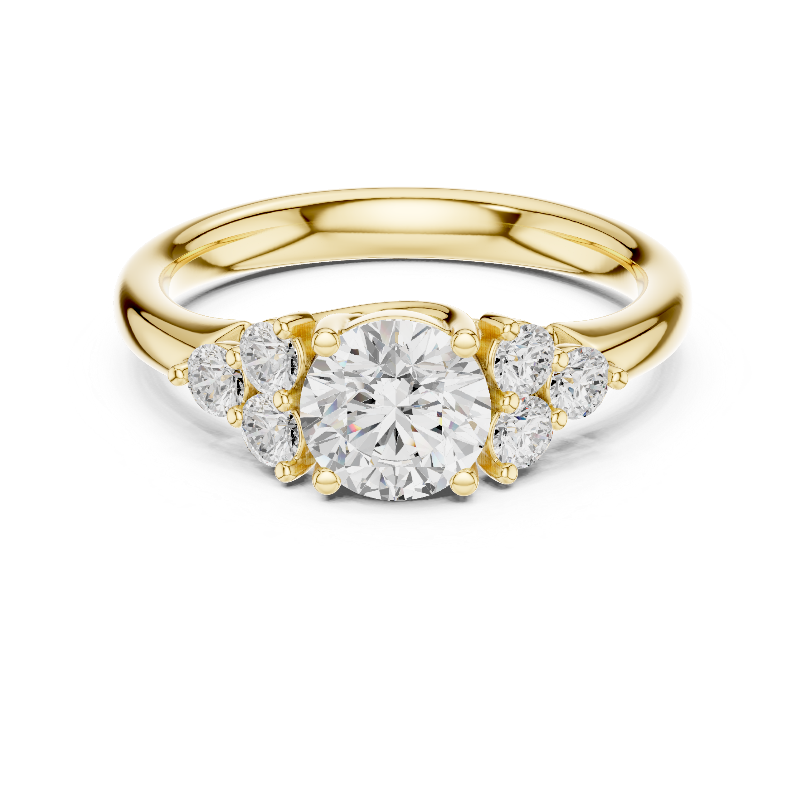 1.3 Carat Fancy Round Cut Moissanite Ring