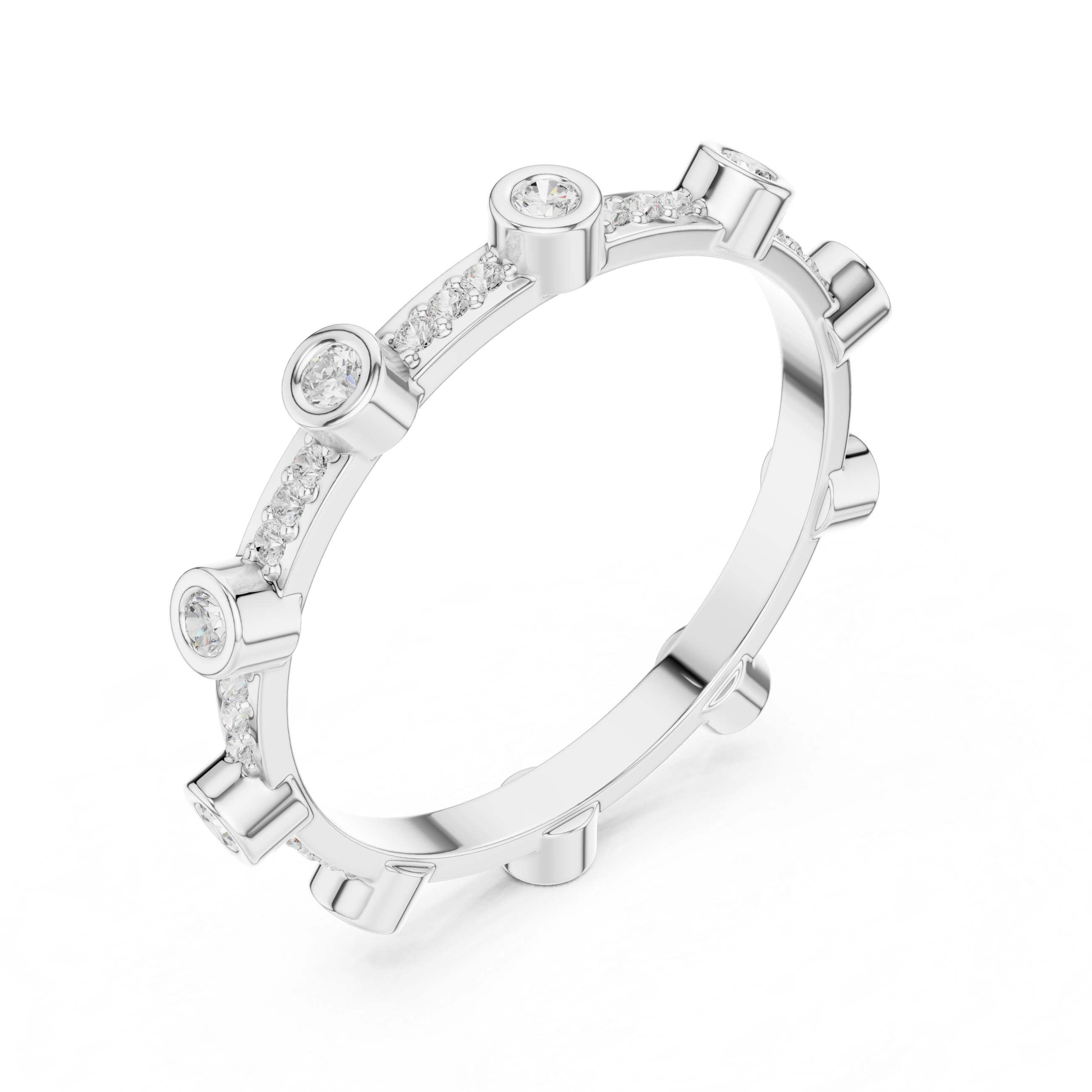 2.7 mm Cartier Inspired Moissanite Band