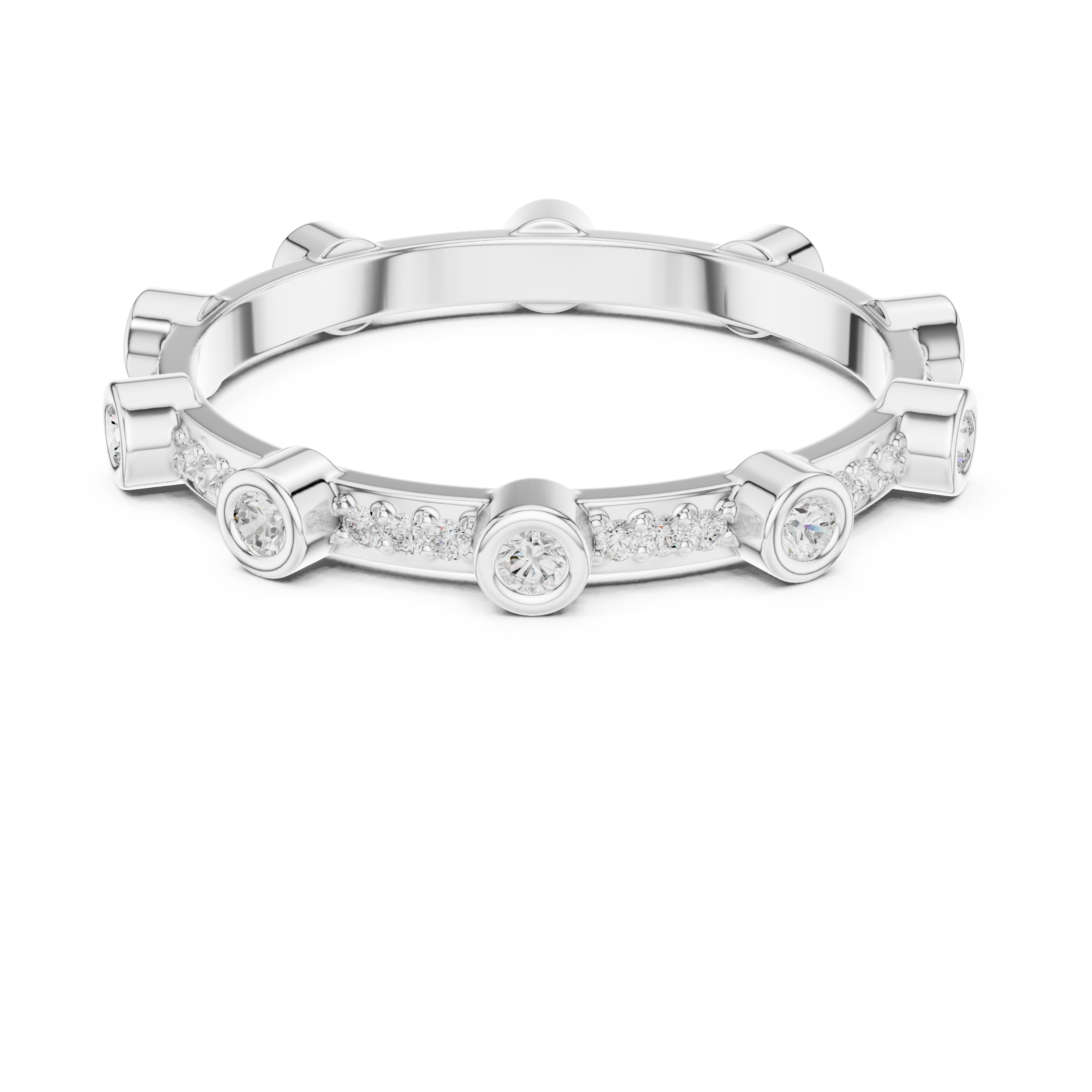 2.7 mm Cartier Inspired Moissanite Band