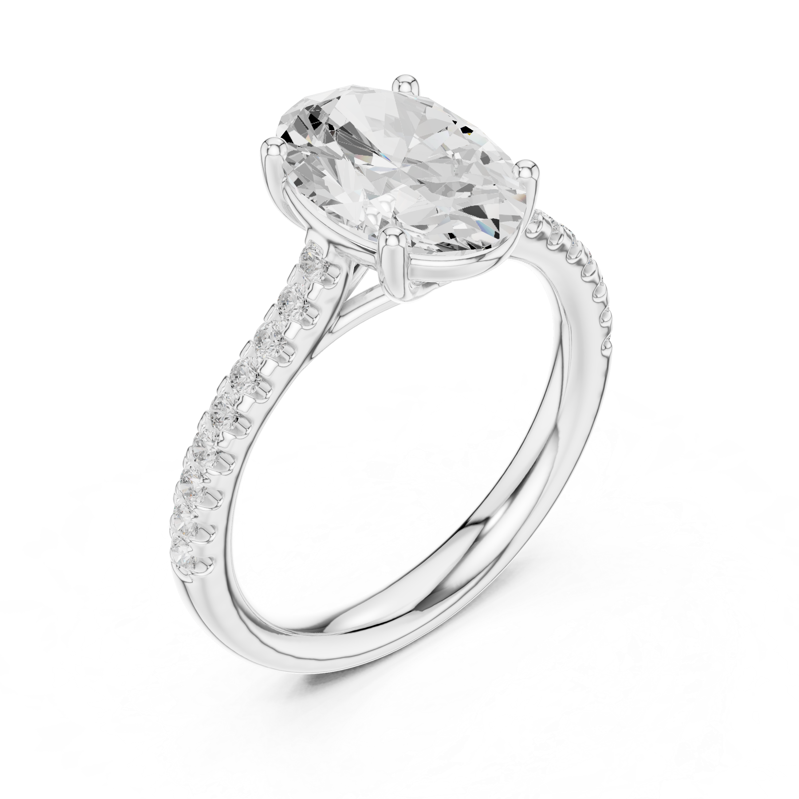 2.2 Carat Oval Cut Moissanite Ring