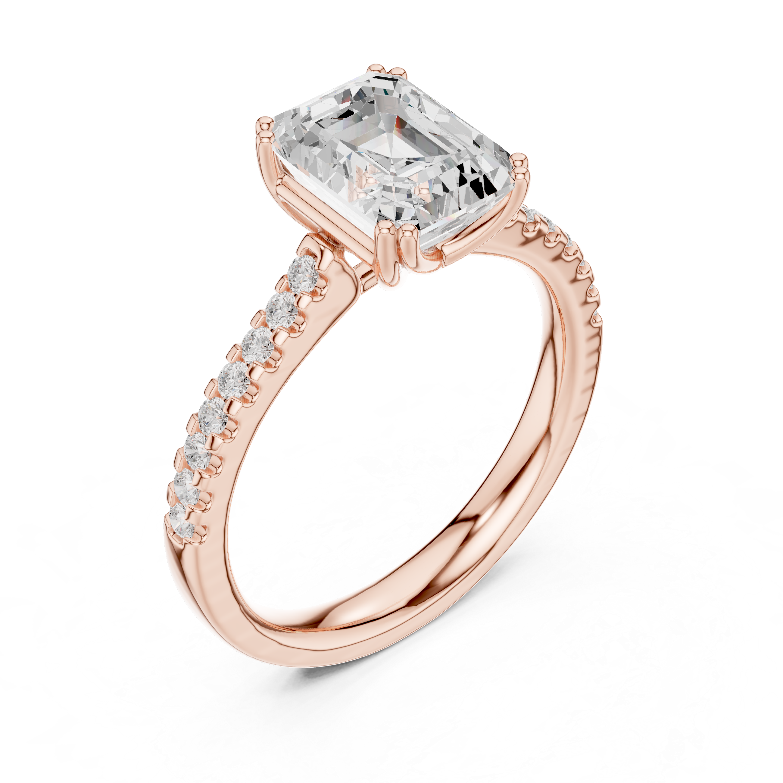 2.3 Carat Emerald Cut Lux Band Moissanite Ring