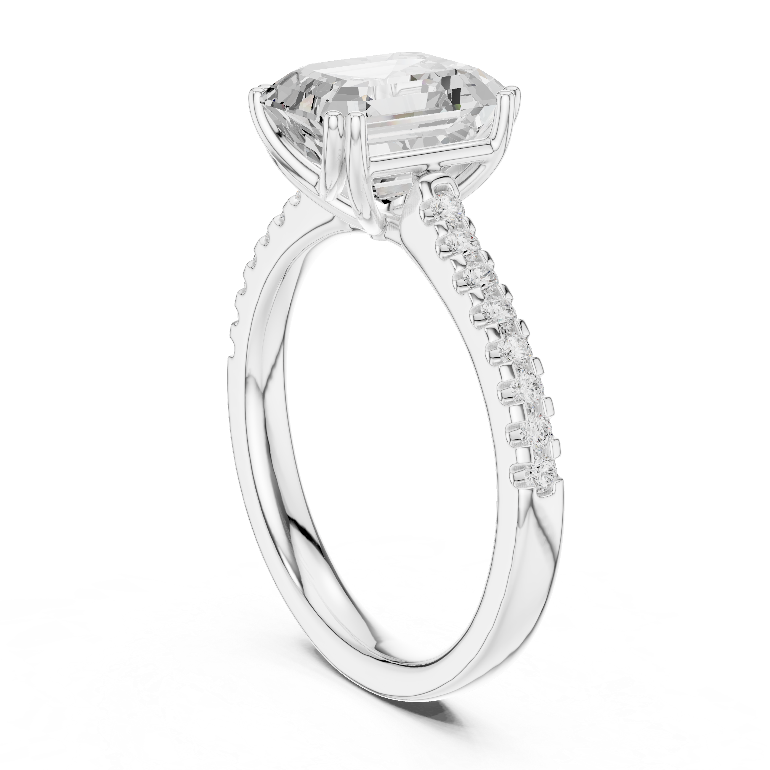 2.3 Carat Emerald Cut Lux Band Moissanite Ring