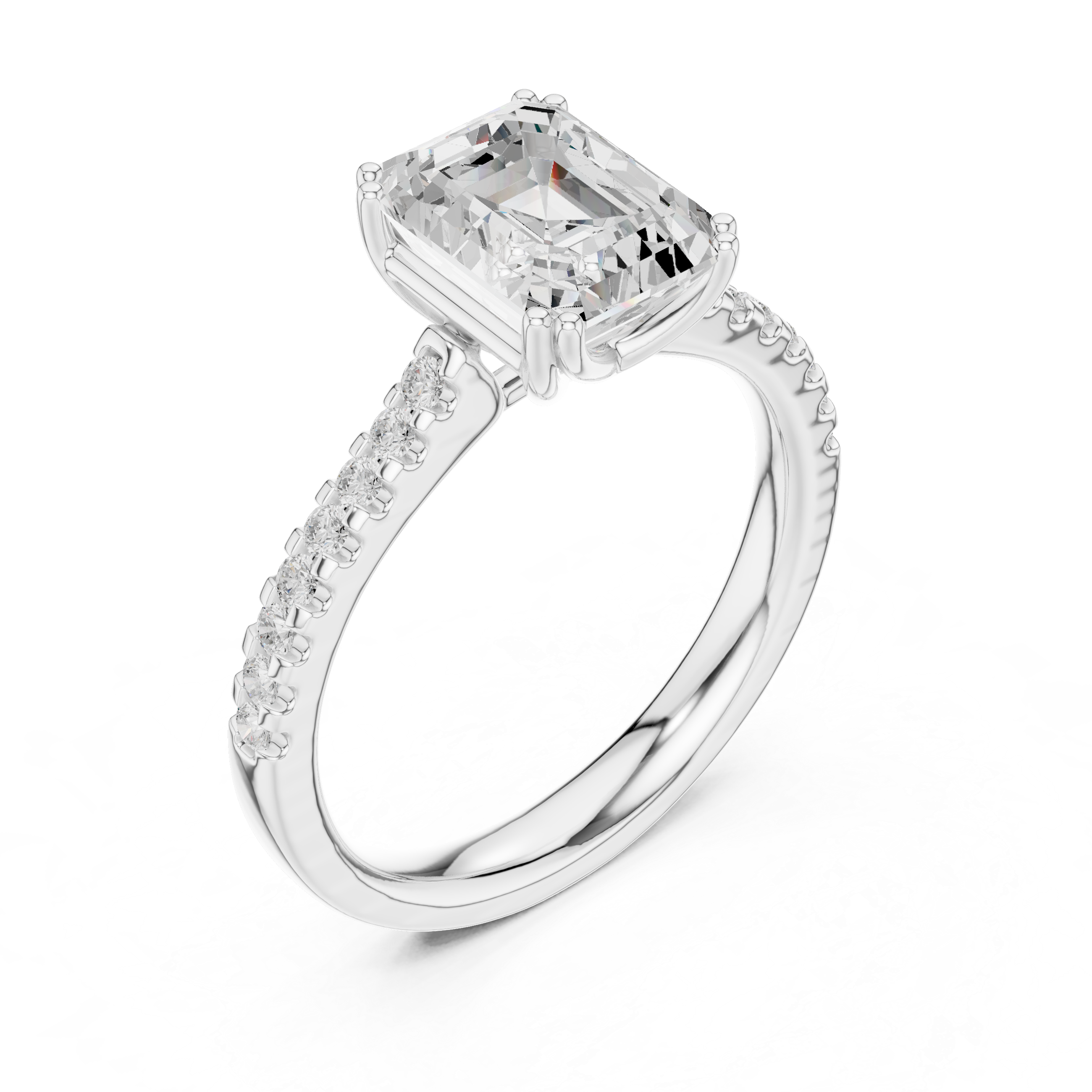 2.3 Carat Emerald Cut Lux Band Moissanite Ring
