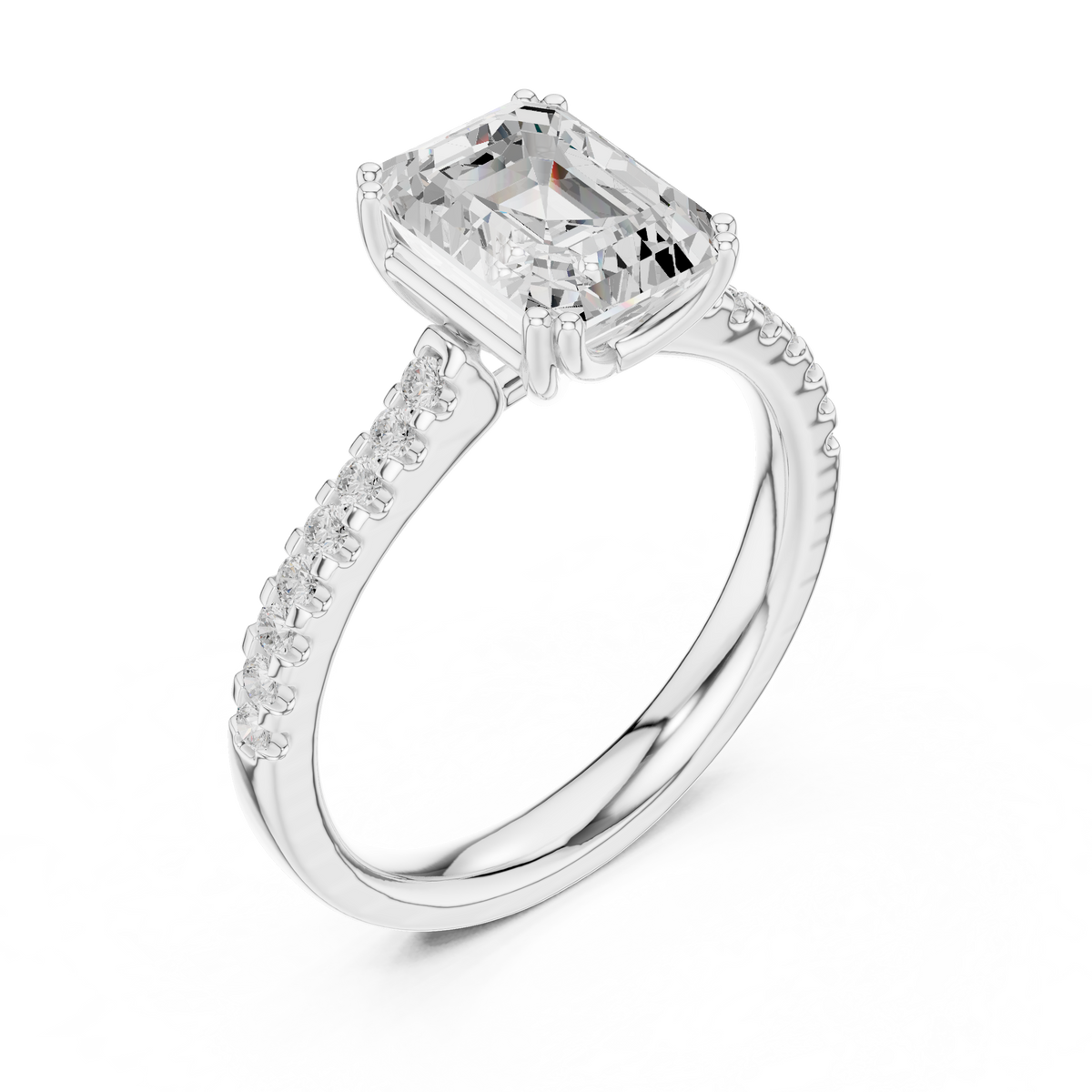 2.3 Carat Emerald Cut Lux Band Moissanite Ring