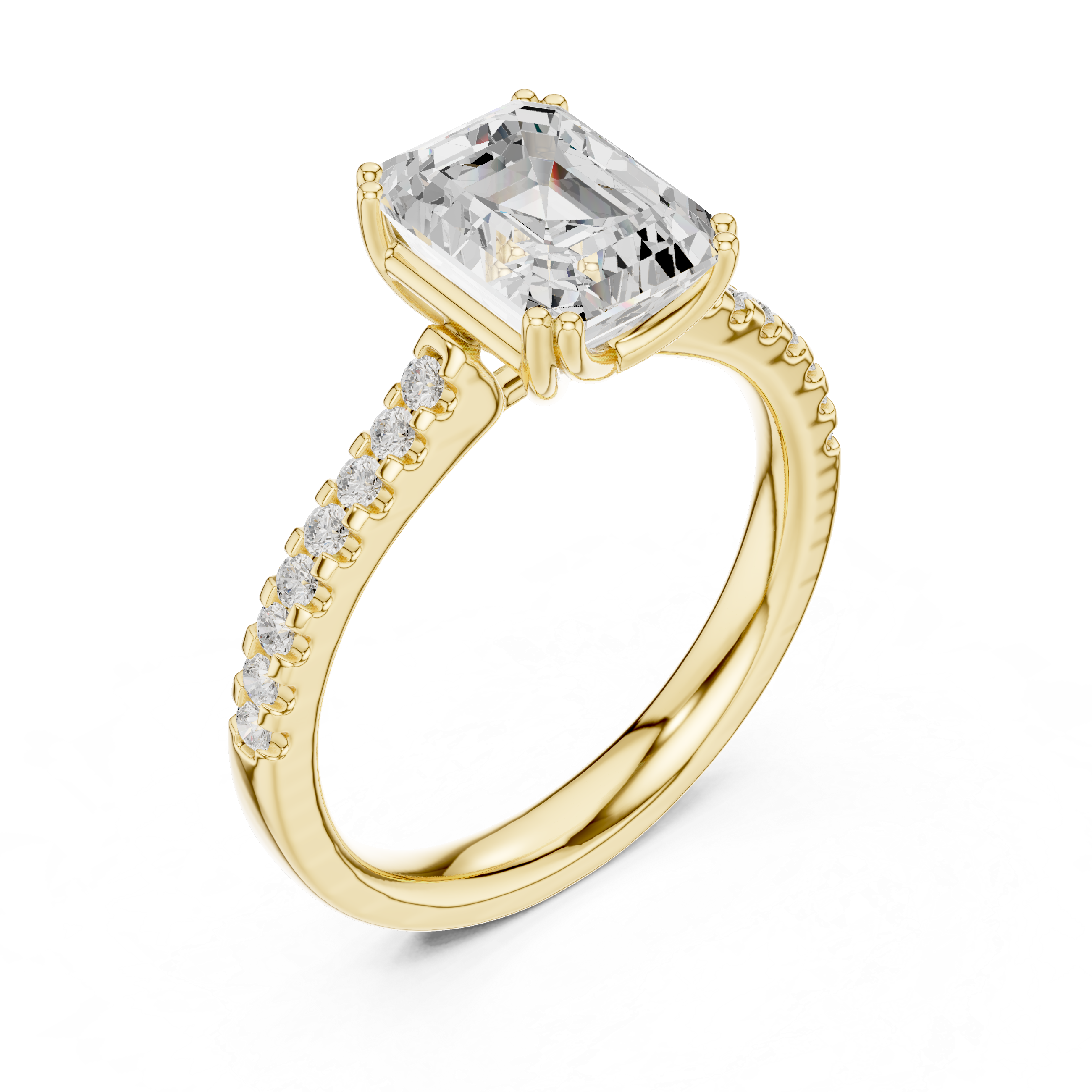 2.3 Carat Emerald Cut Lux Band Moissanite Ring