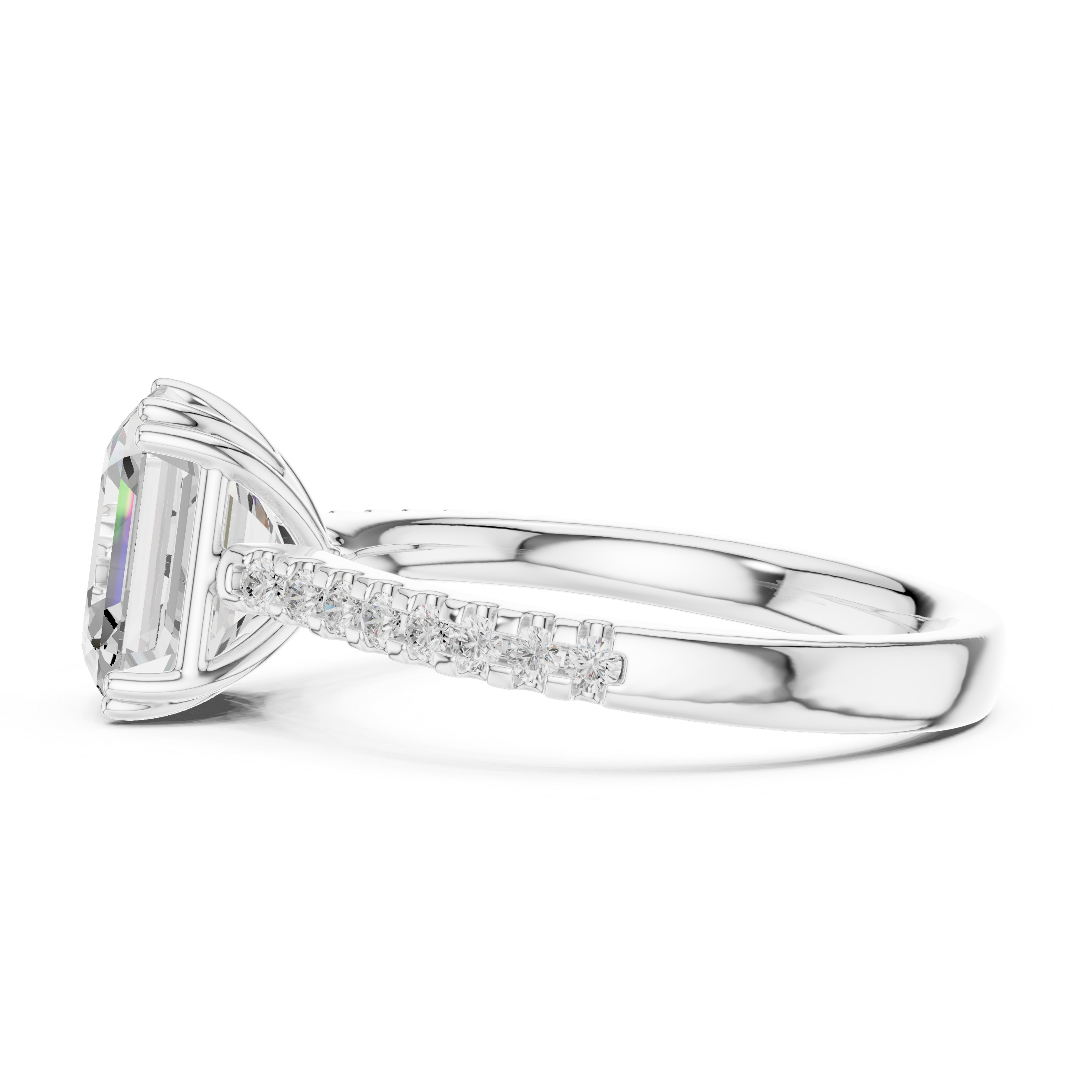 2.3 Carat Emerald Cut Lux Band Moissanite Ring