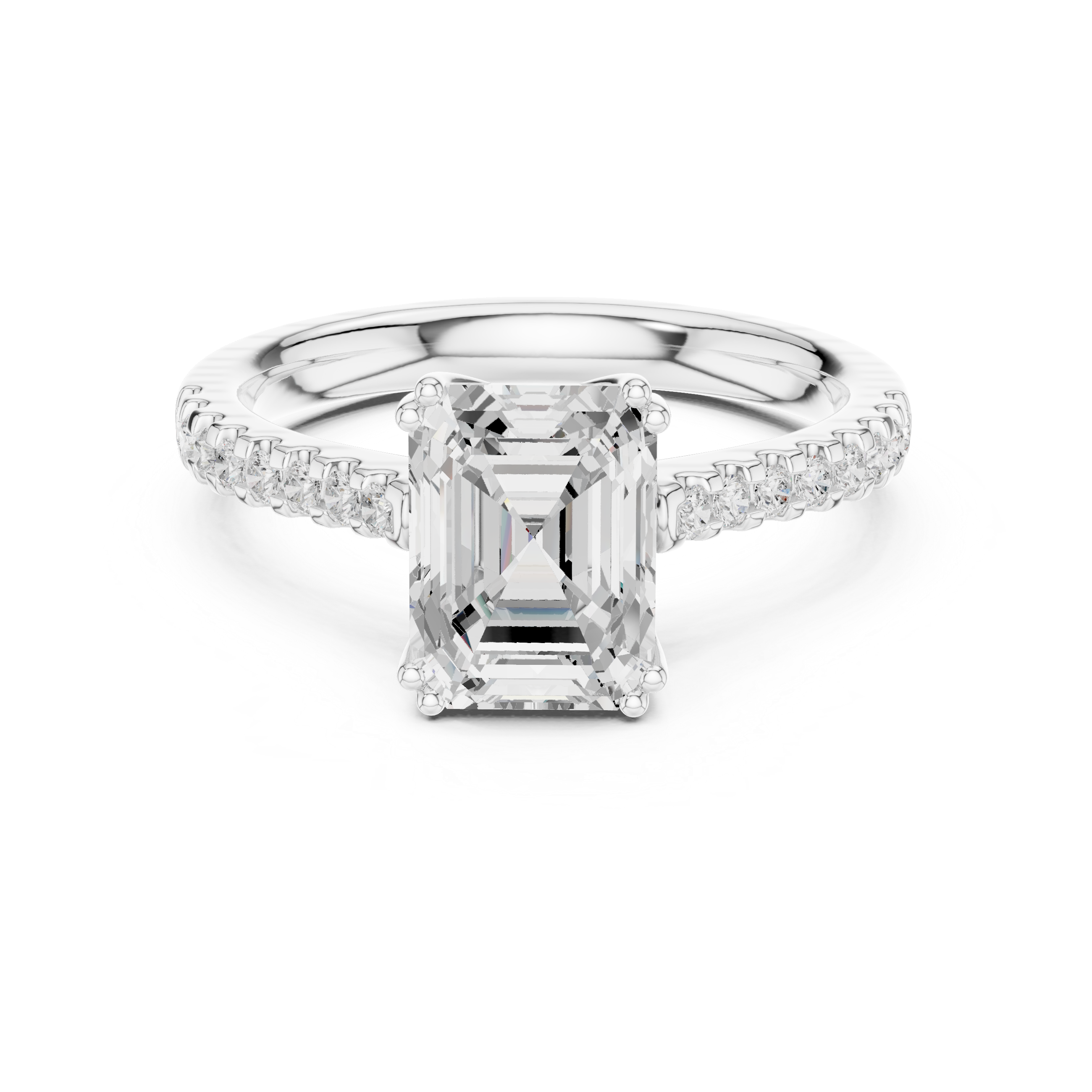 2.3 Carat Emerald Cut Lux Band Moissanite Ring