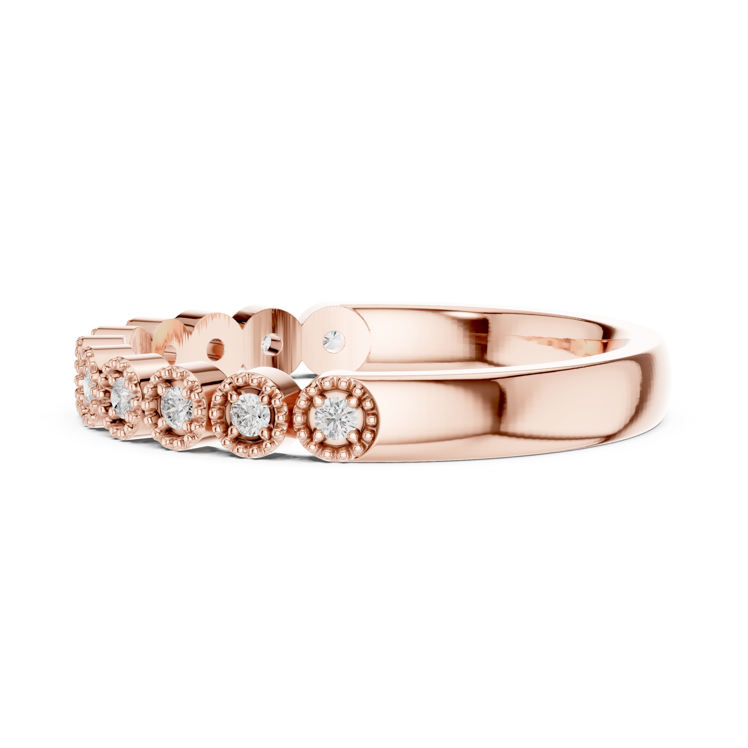 2.5 mm Round cut Moissanite Band