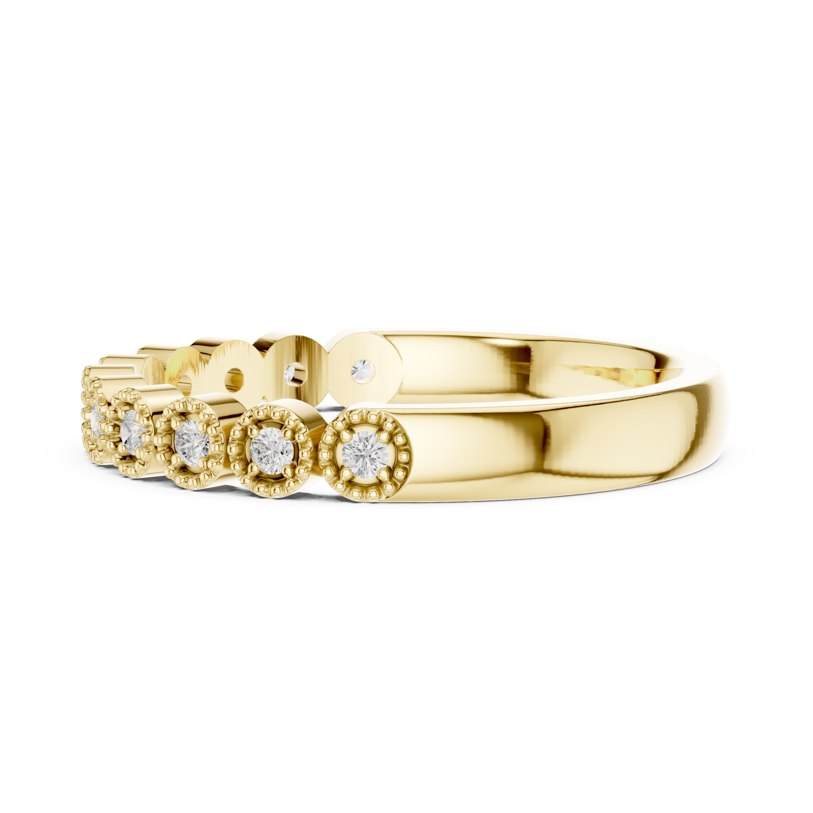 2.5 mm Round cut Moissanite Band