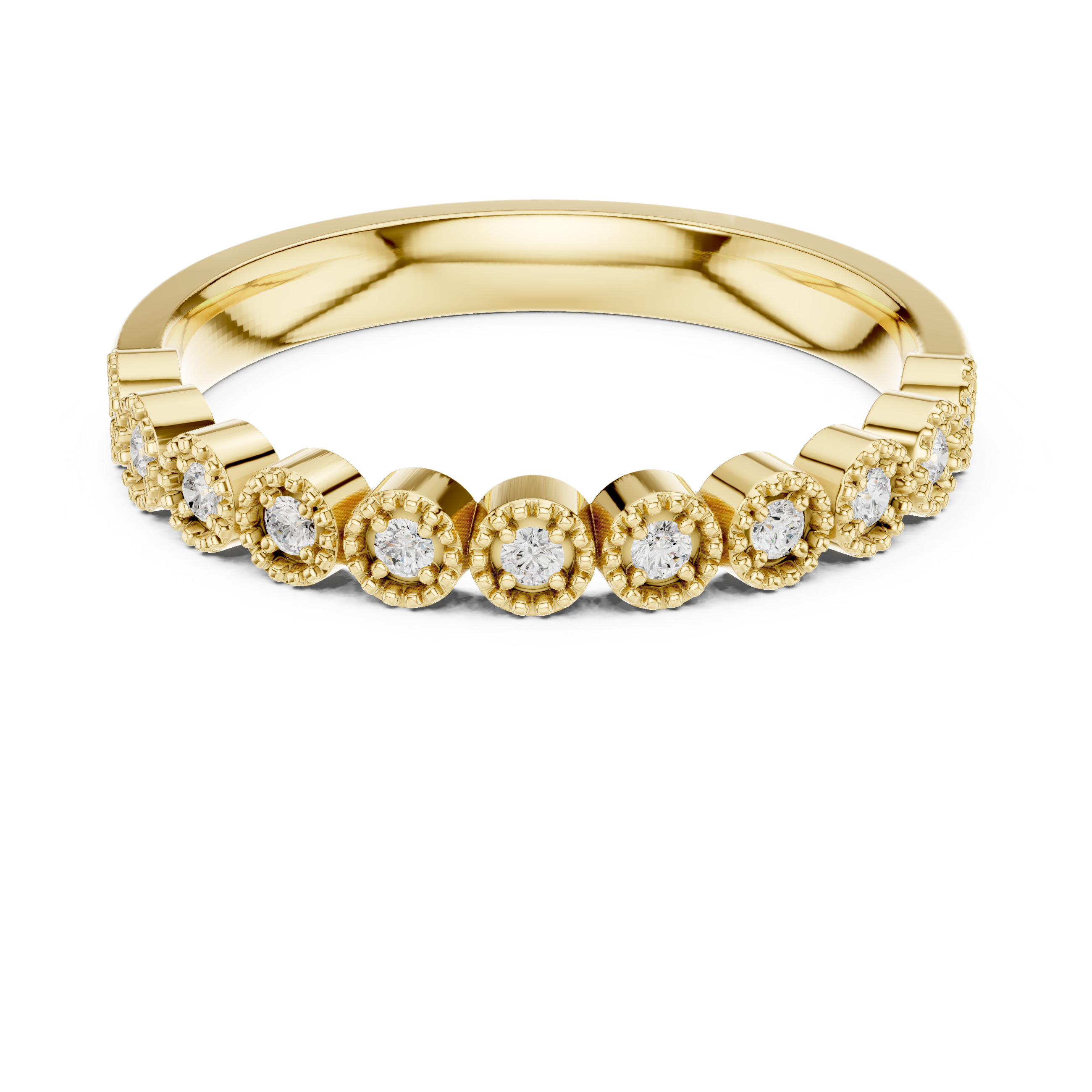 2.5 mm Round cut Moissanite Band
