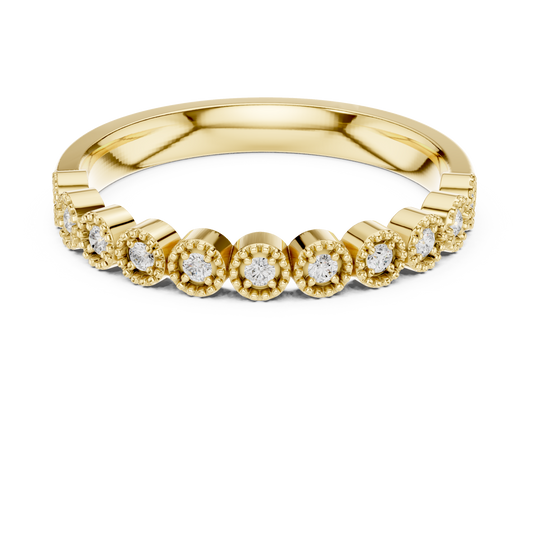 2.5 mm Round cut Moissanite Band