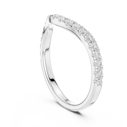 1.8 mm Designer Round cut curvy Moissanite Ring