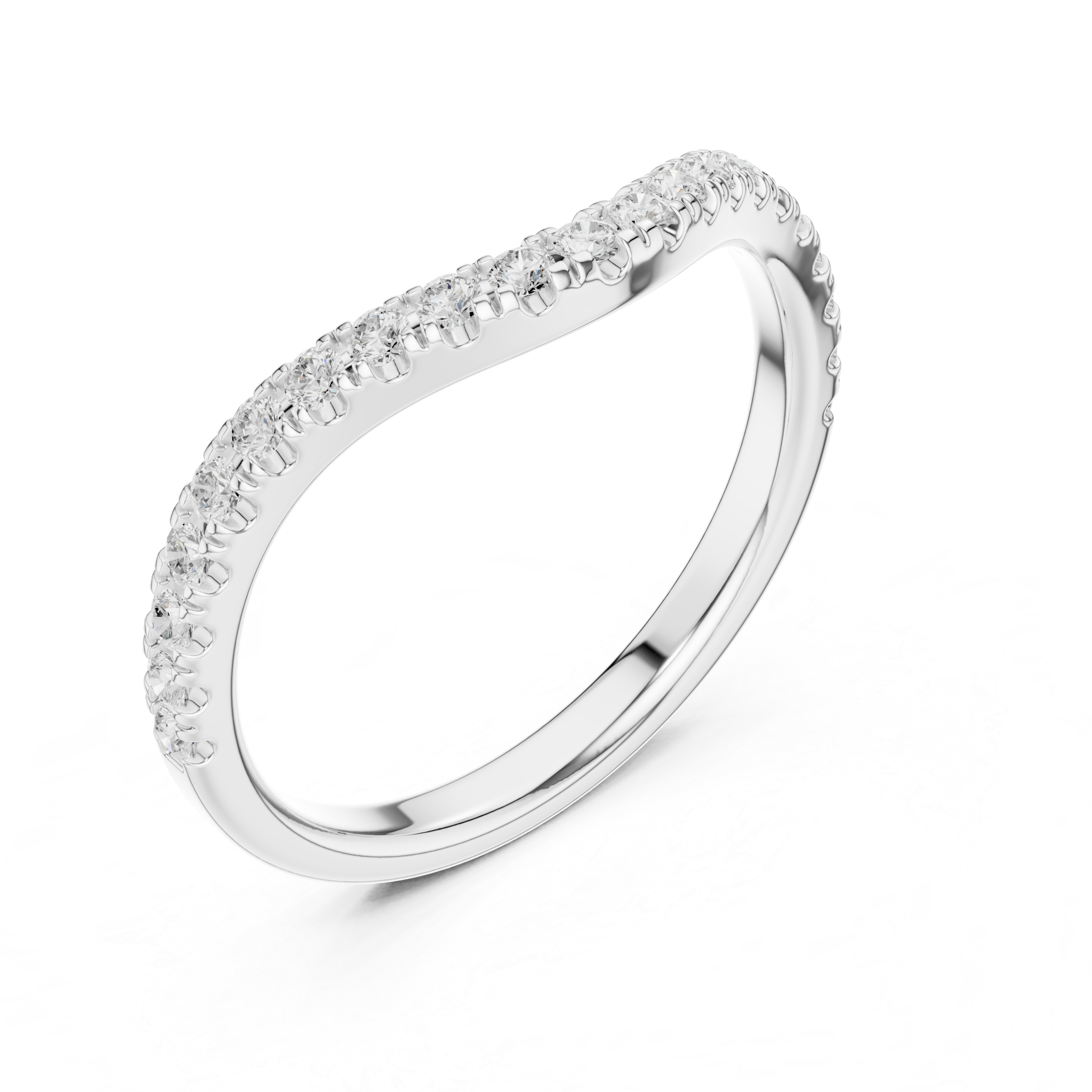1.8 mm Designer Round cut curvy Moissanite Ring
