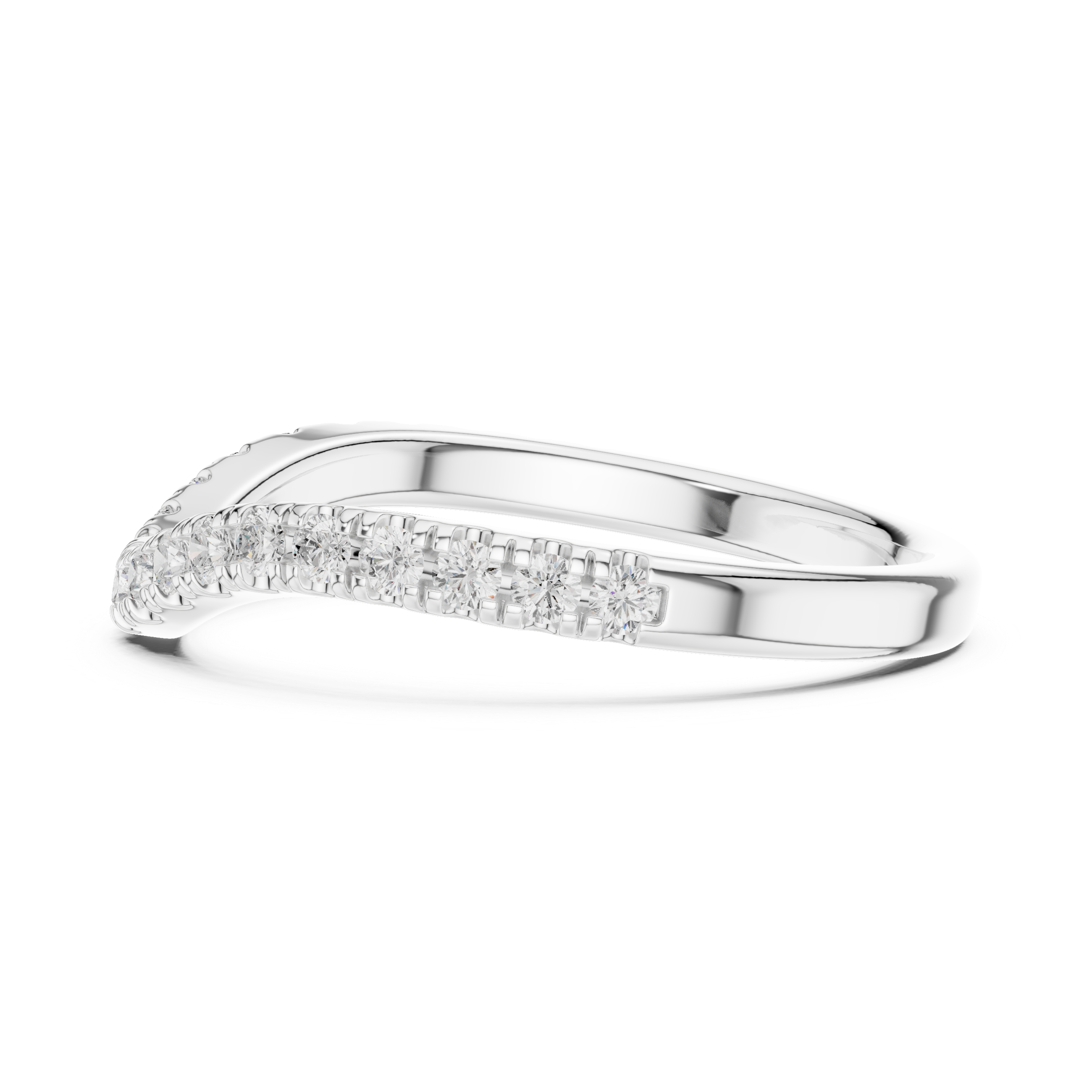 1.8 mm Designer Round cut curvy Moissanite Ring