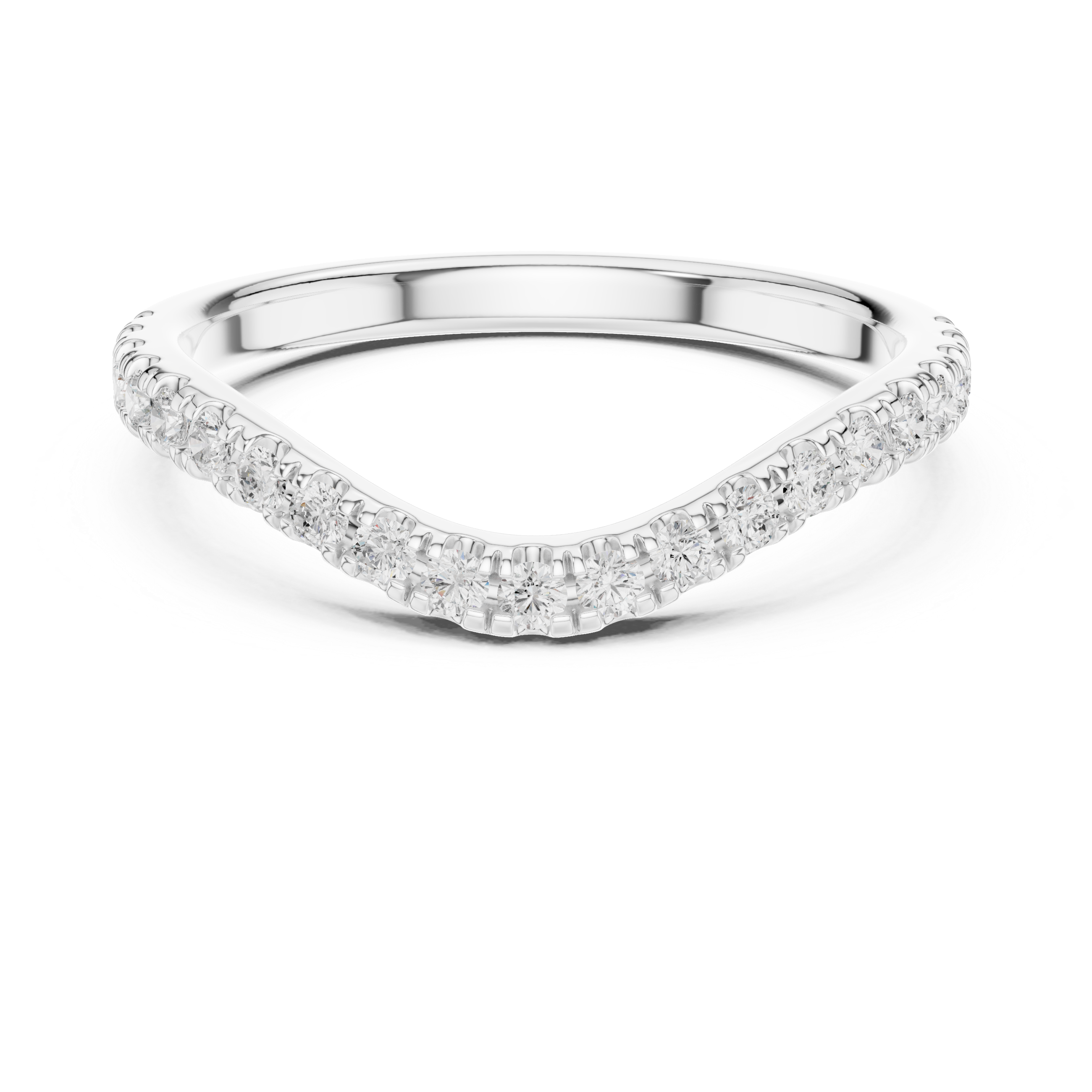 1.8 mm Designer Round cut curvy Moissanite Ring