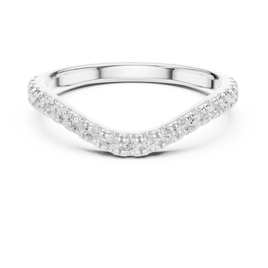 1.8 mm Designer Round cut curvy Moissanite Ring