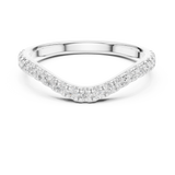 1.8 mm Designer Round cut curvy Moissanite Ring