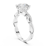 2.2 Carat Round Cut Designer Twisty Band Moissanite Ring