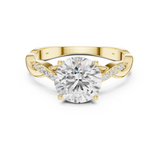 2.2 Carat Round Cut Designer Twisty Band Moissanite Ring