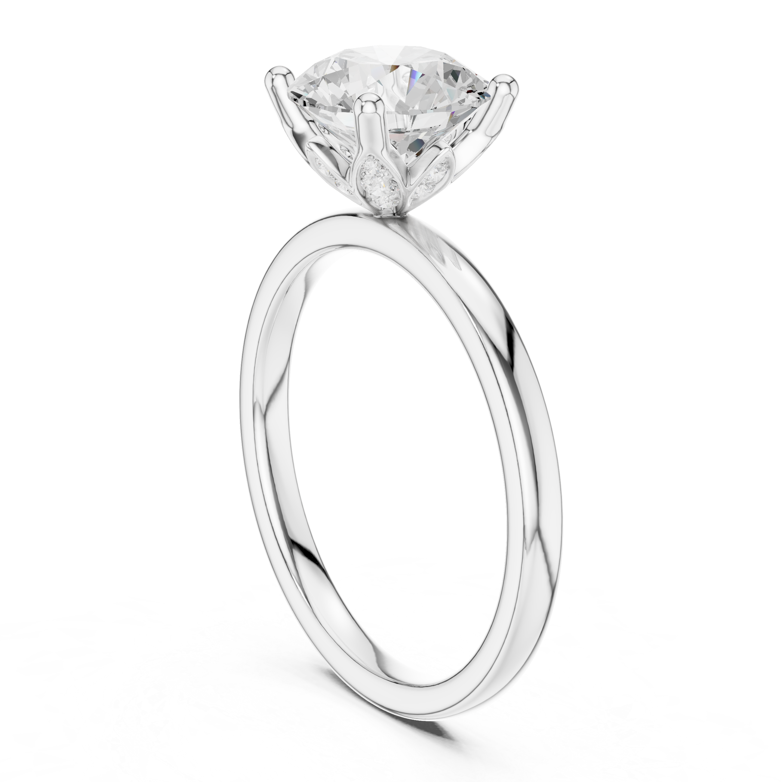 2.1 Carat Elegant Round Cut Moissanite Ring