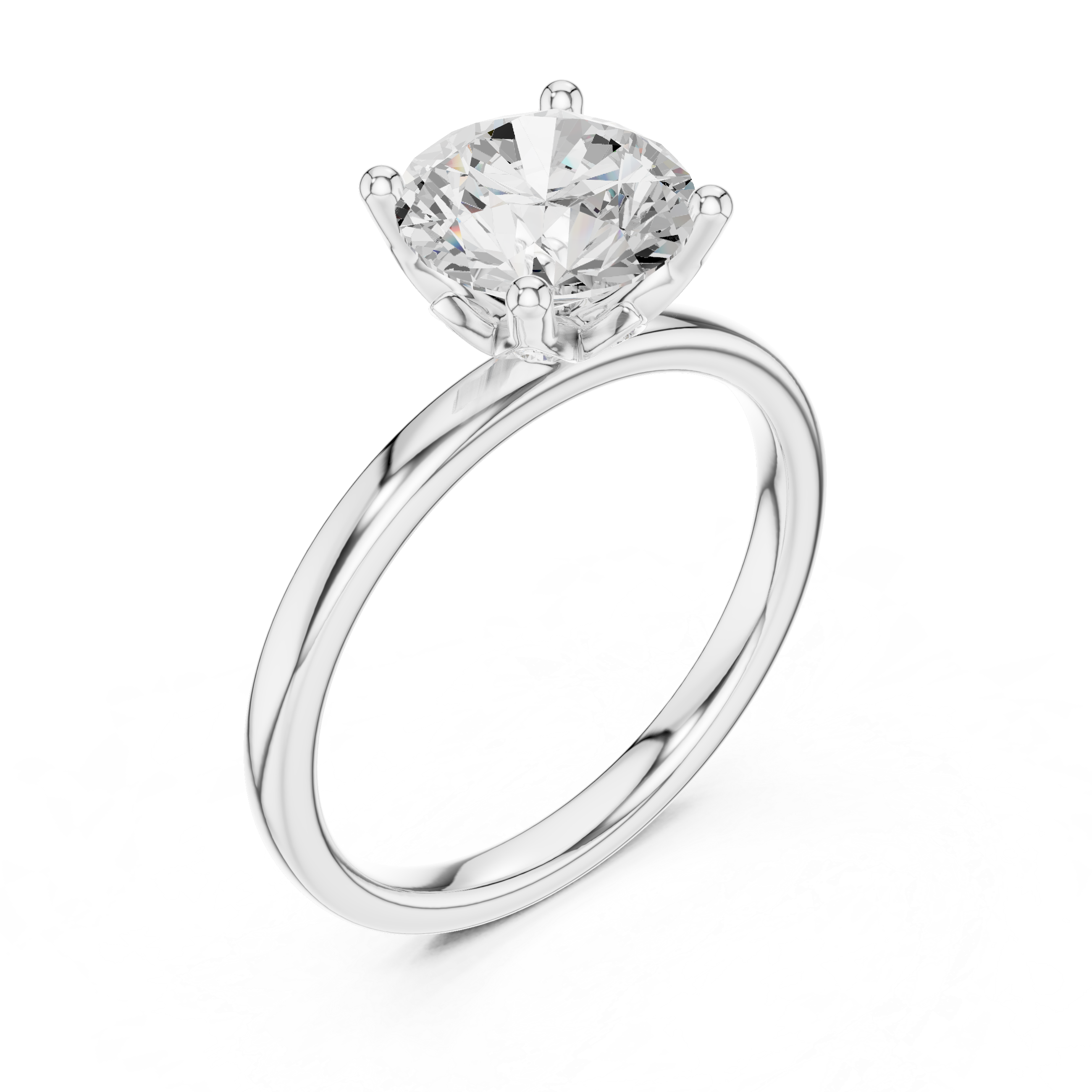 2.1 Carat Elegant Round Cut Moissanite Ring