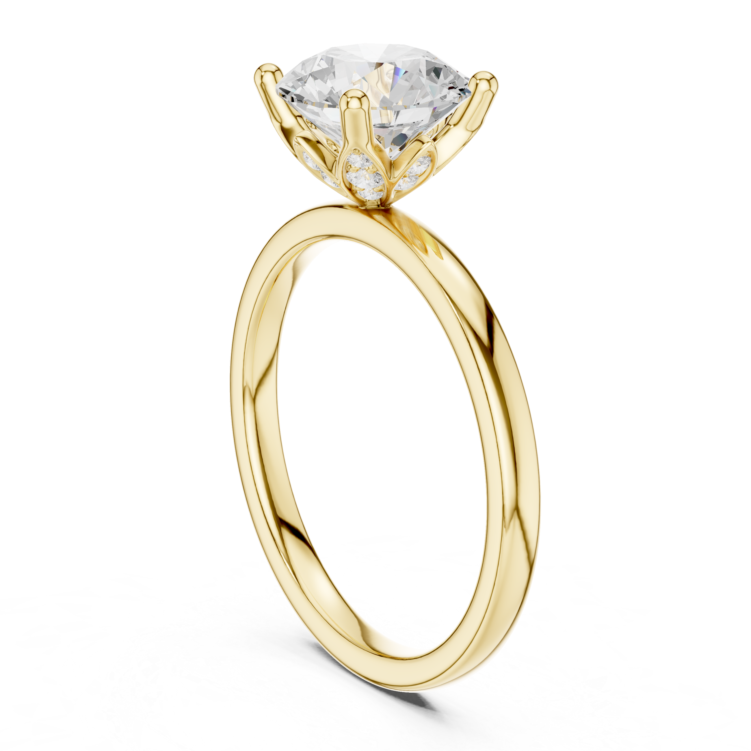2.1 Carat Elegant Round Cut Moissanite Ring