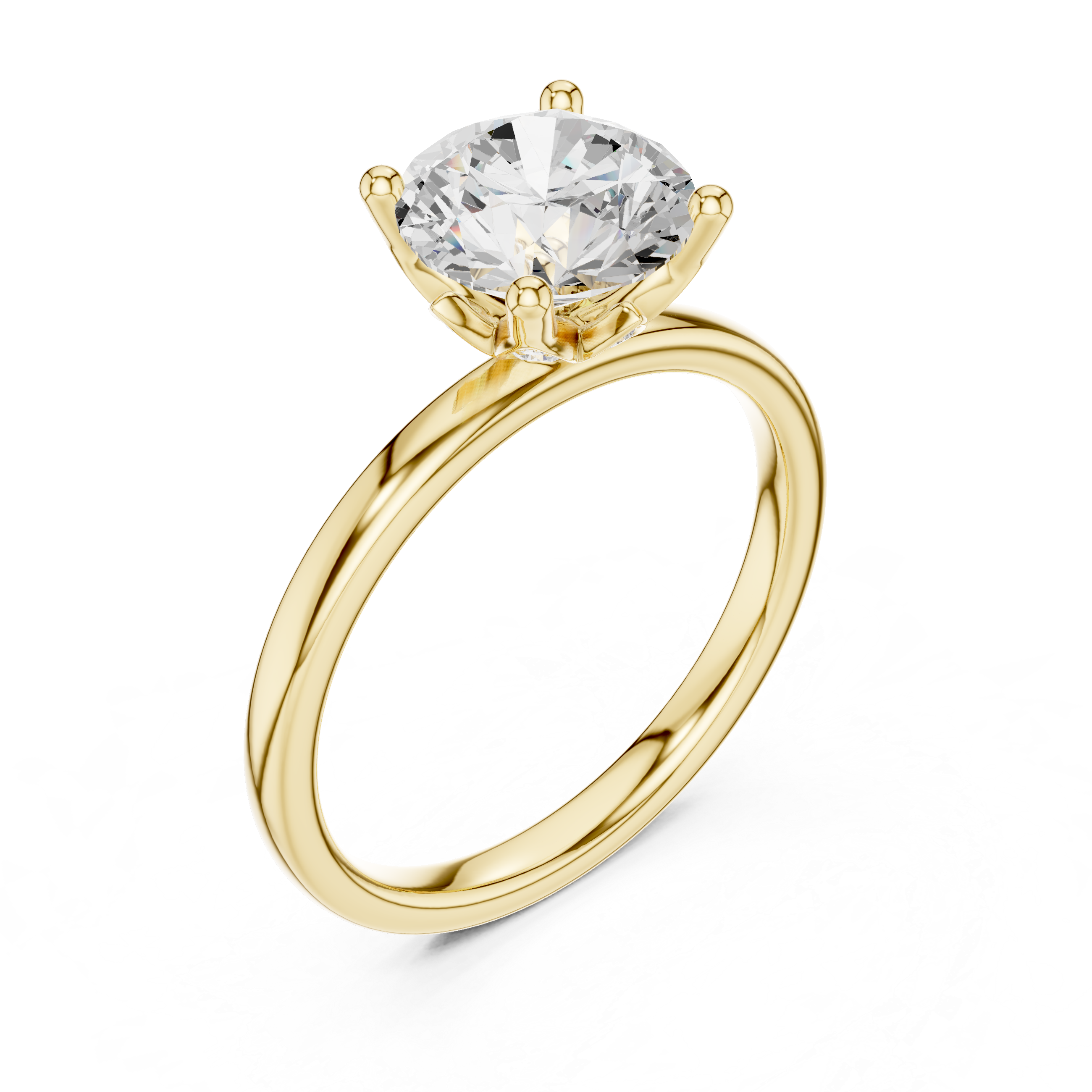 2.1 Carat Elegant Round Cut Moissanite Ring