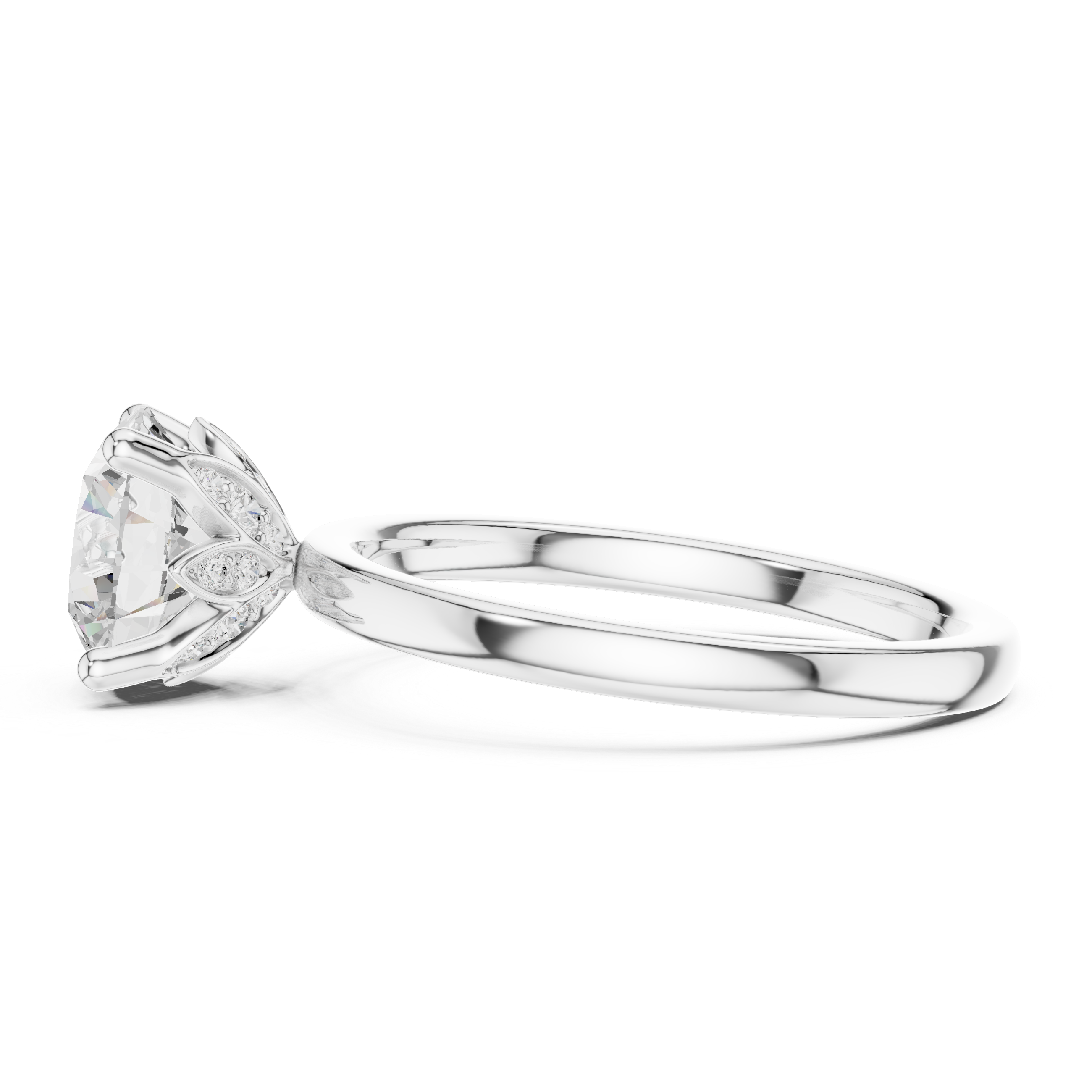 2.1 Carat Elegant Round Cut Moissanite Ring