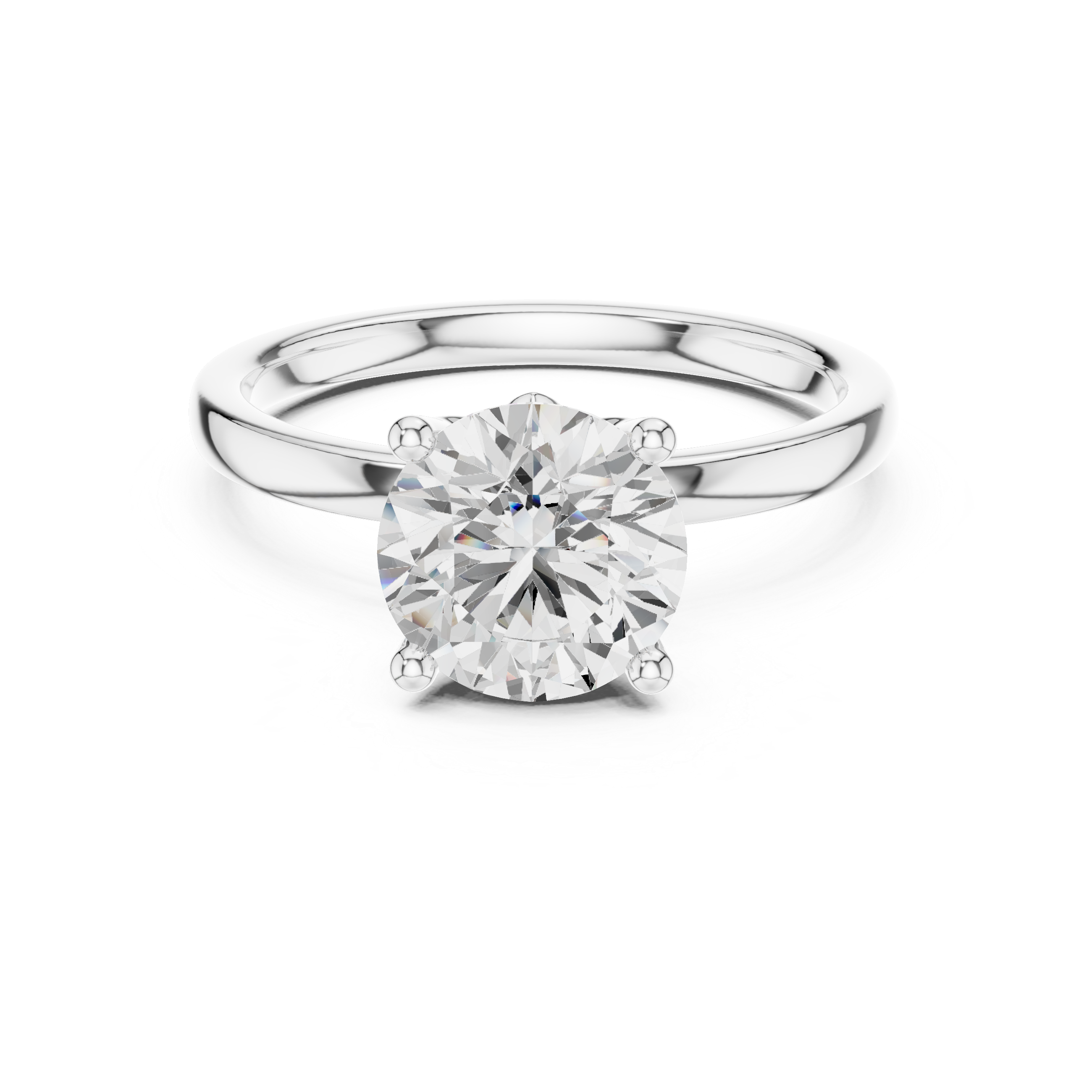 2.1 Carat Elegant Round Cut Moissanite Ring
