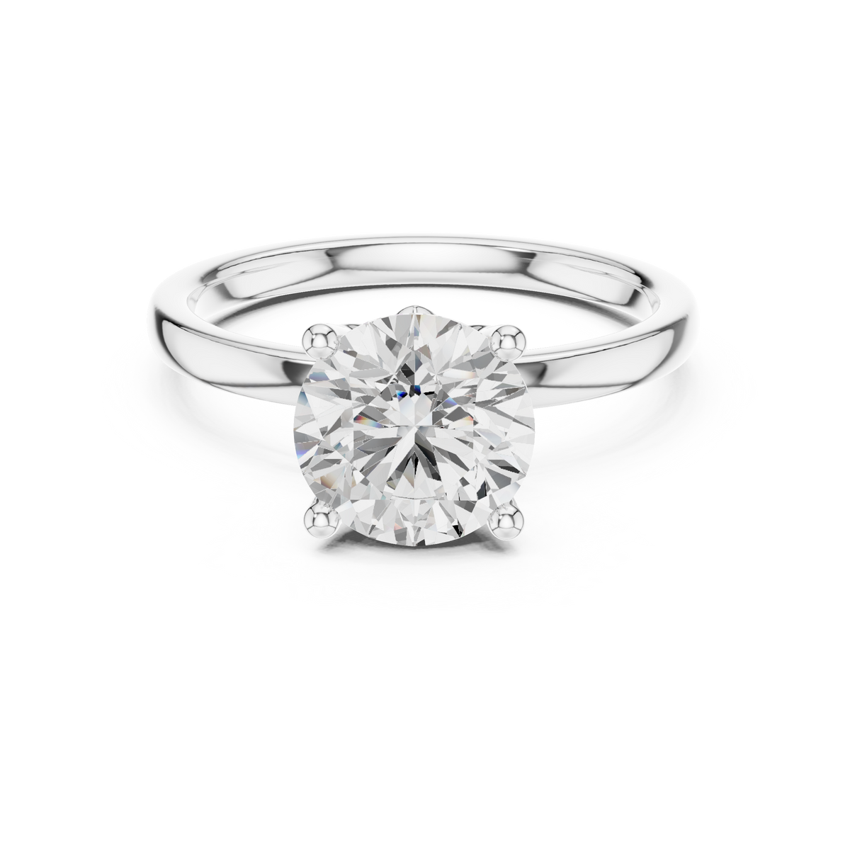 2.1 Carat Elegant Round Cut Moissanite Ring