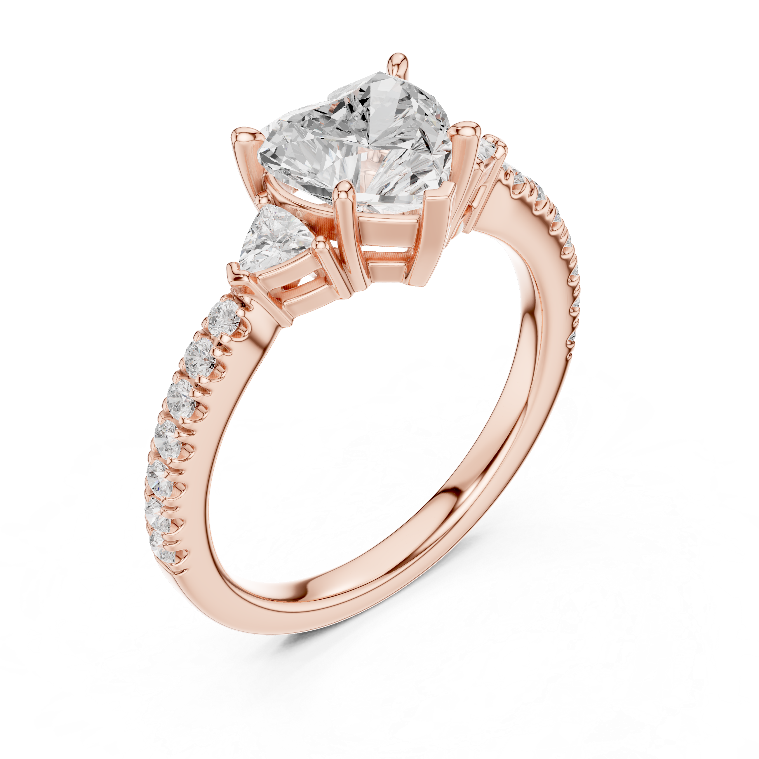 1.9 Carat Heart Cut Moissanite Ring