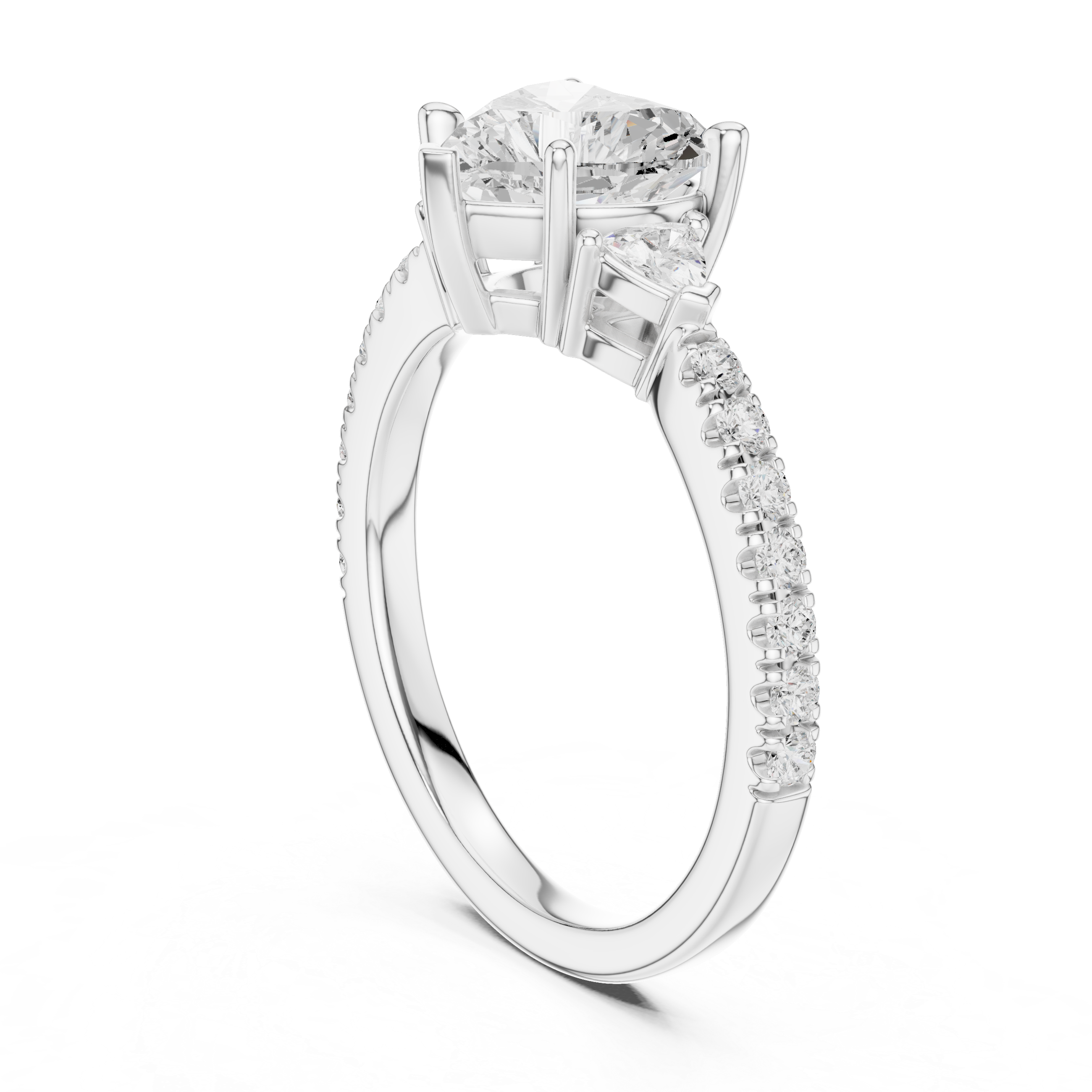 1.9 Carat Heart Cut Moissanite Ring