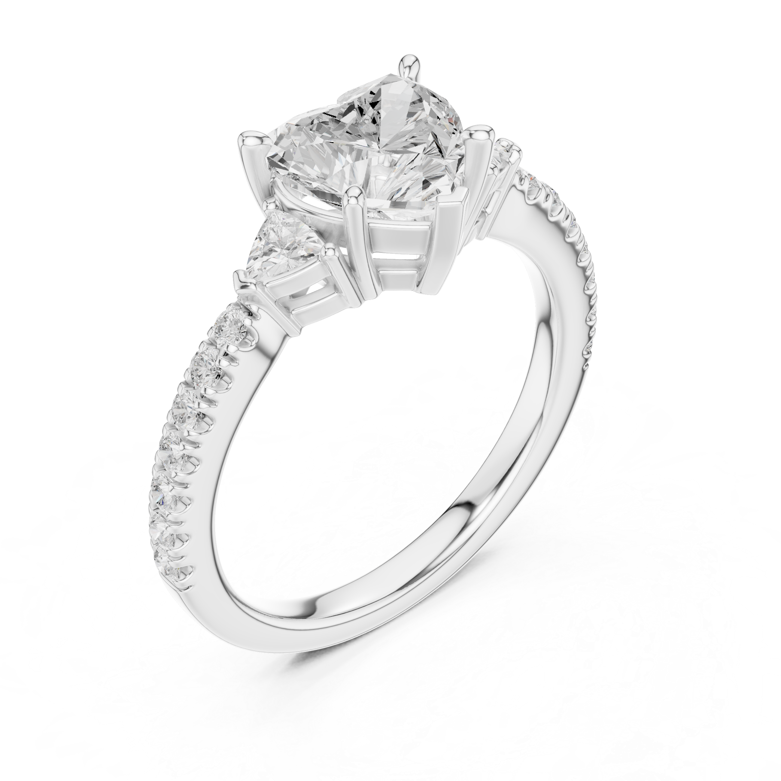 1.9 Carat Heart Cut Moissanite Ring